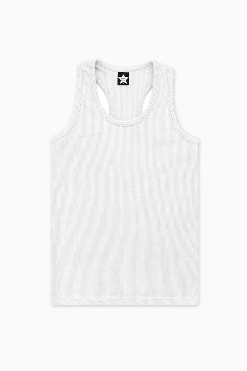 Ribbed Racerback Tank - White - NEW!