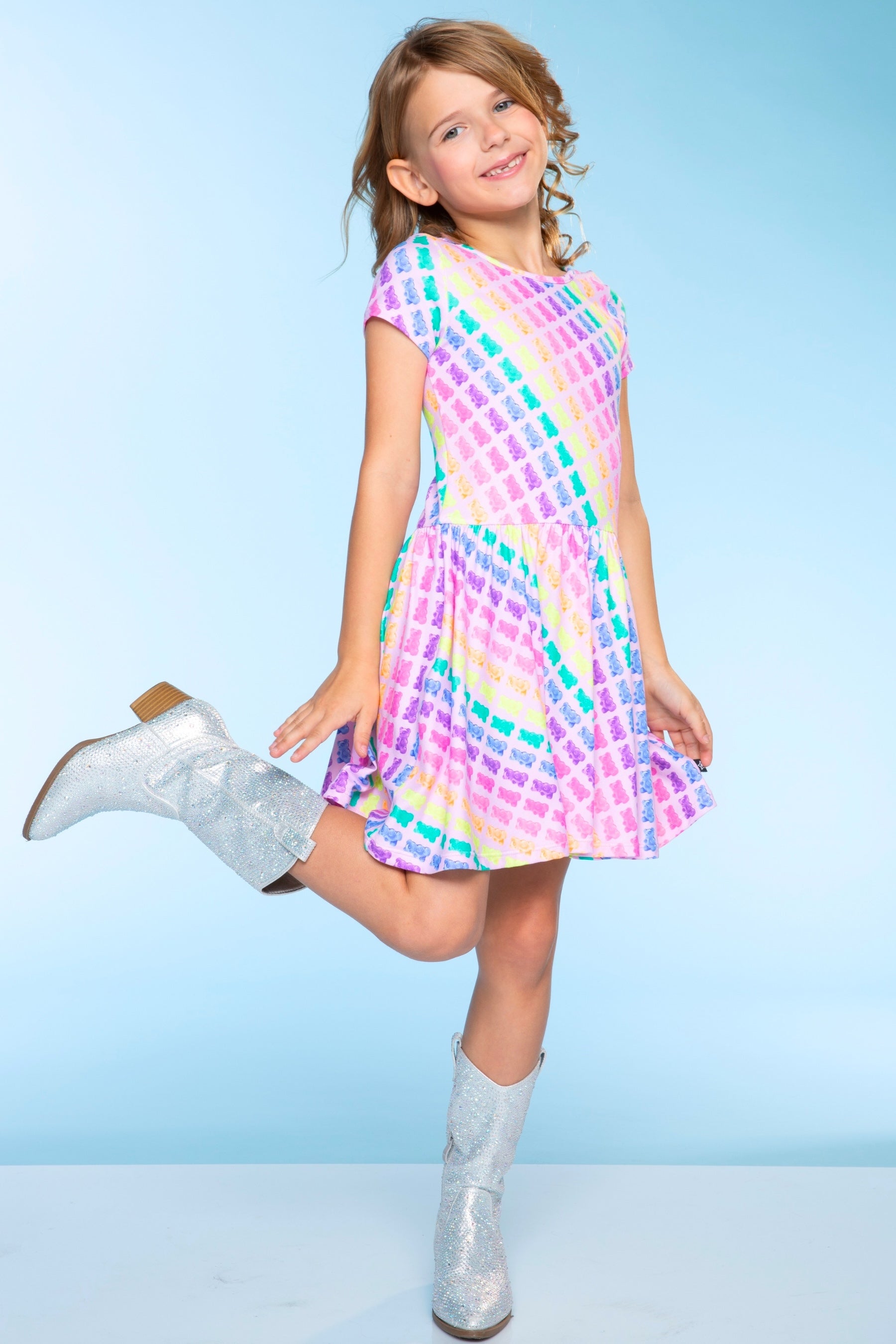 Simply Soft Short Sleeve Be Happy Dress - Red White & Blue Stripe & Stars - NEW!