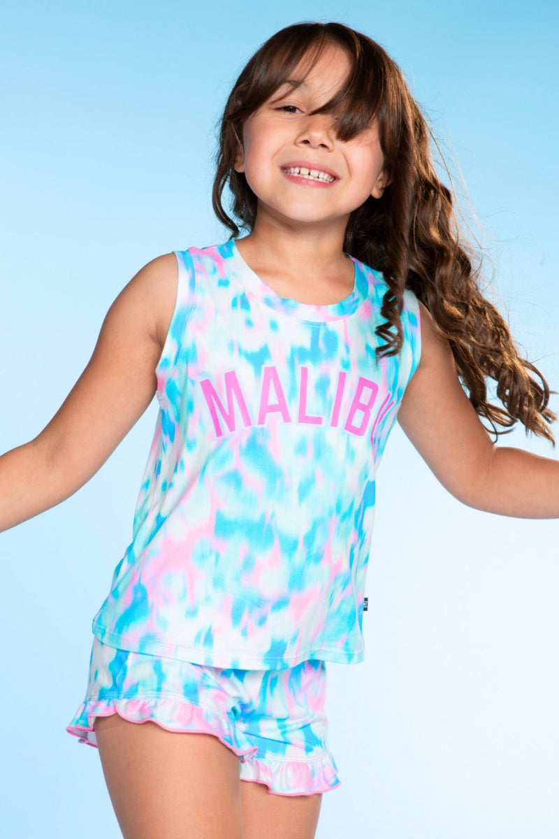 Simply Soft Easy Tank - Lt Blue Neon Pink Malibu