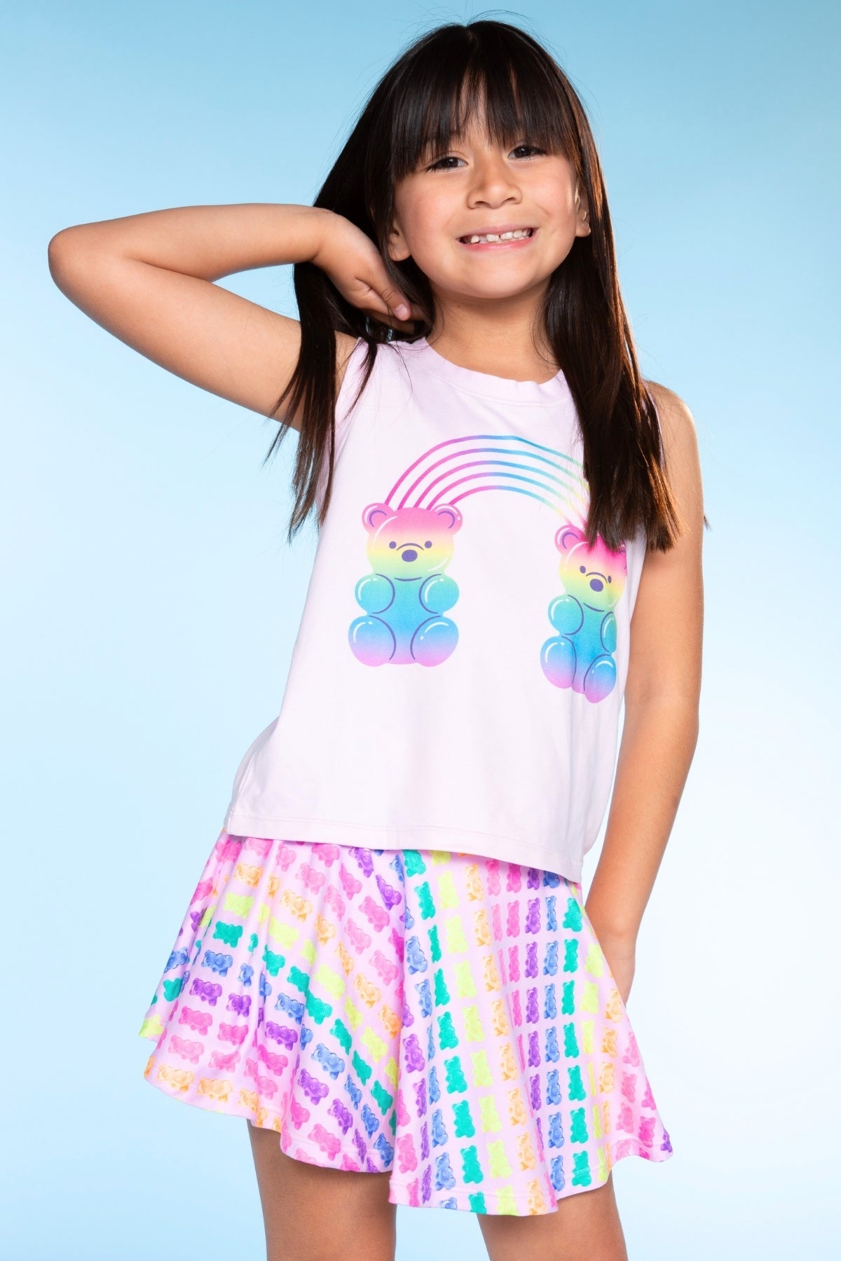 Simply Soft Skort - Pink Daisy Rainbow