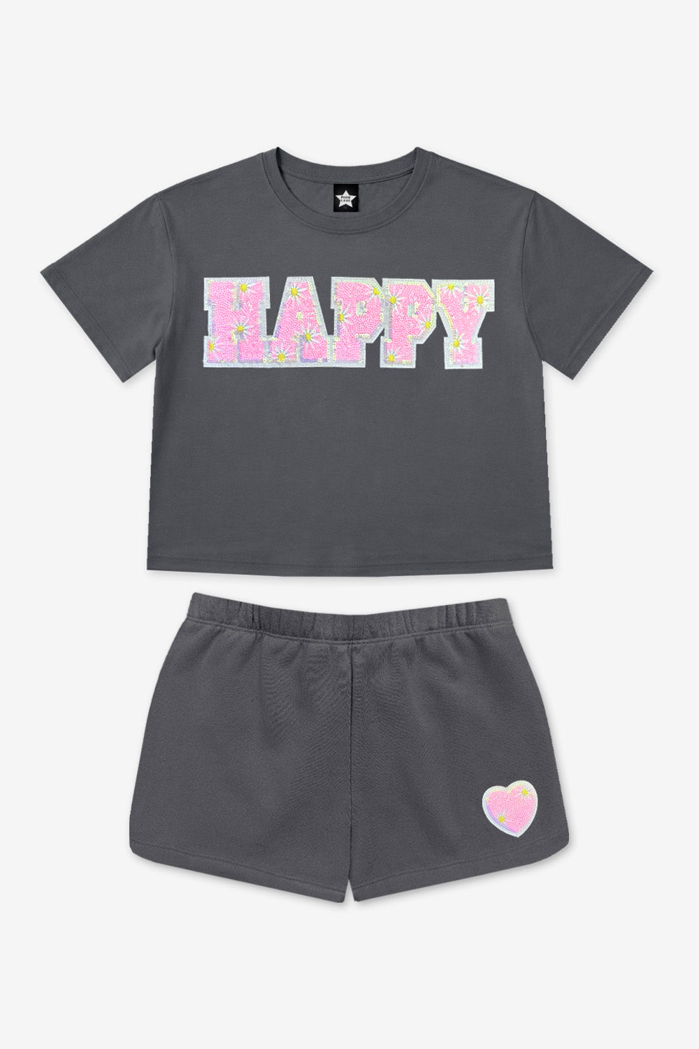 Washed Cotton Easy Tee & Dolphin Short Set - Lilac Hawaii - NEW!