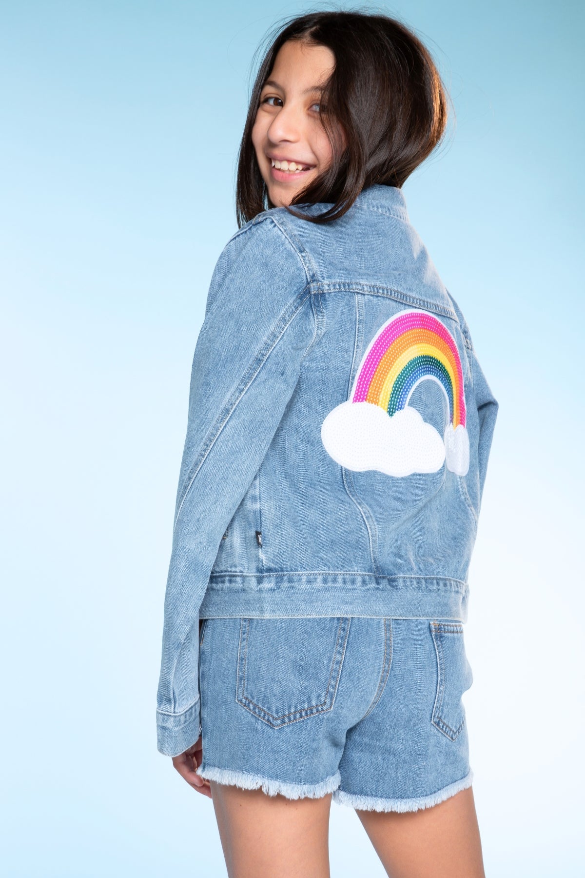 2 Pack Denim It Girl Set - Lt Denim Sequin  Butterfly - NEW!