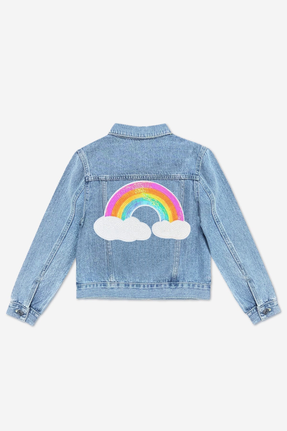 The Perfect Denim Jacket - Denim Sequin Leopard Heart