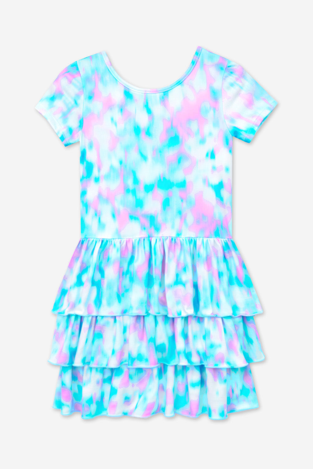 Simply Soft Short Sleeve Triple Ruffle Dress