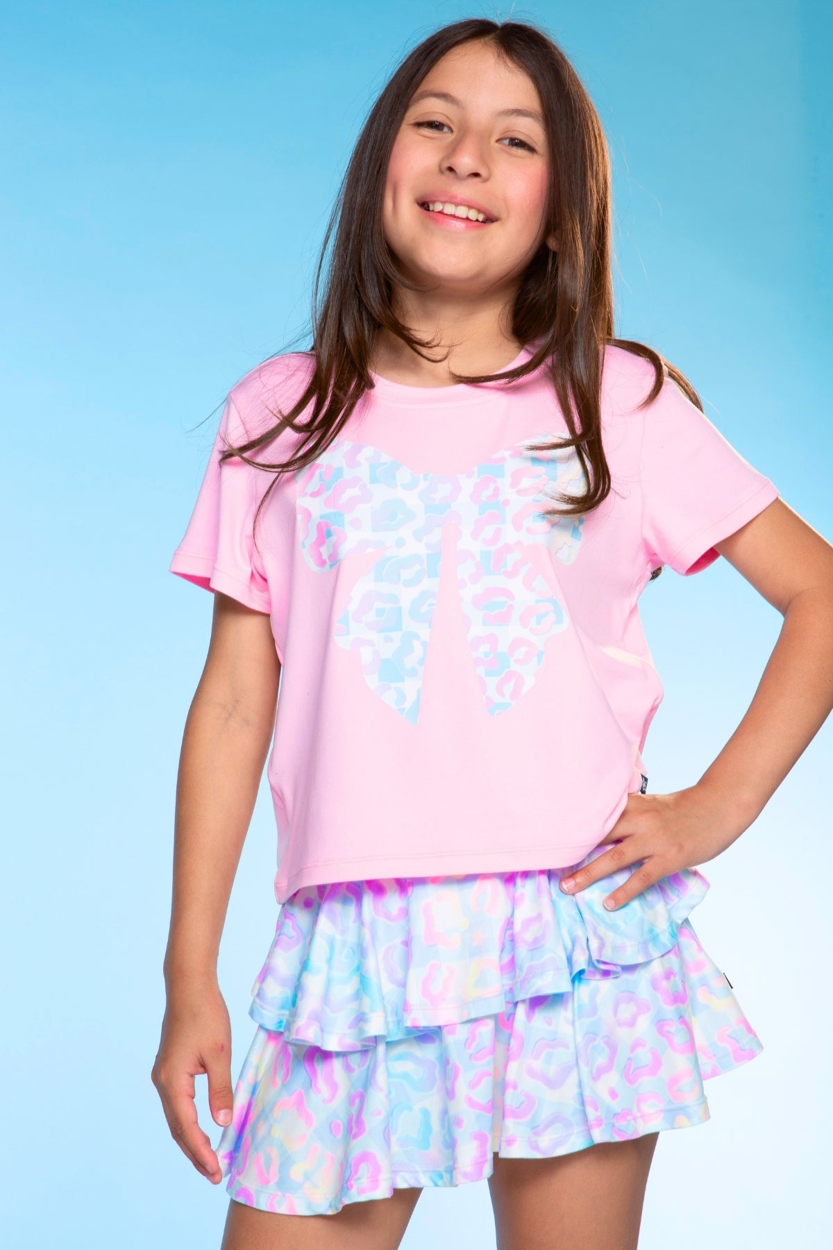 Simply Soft Double Ruffle Skort - Light Blue Daisy - NEW!