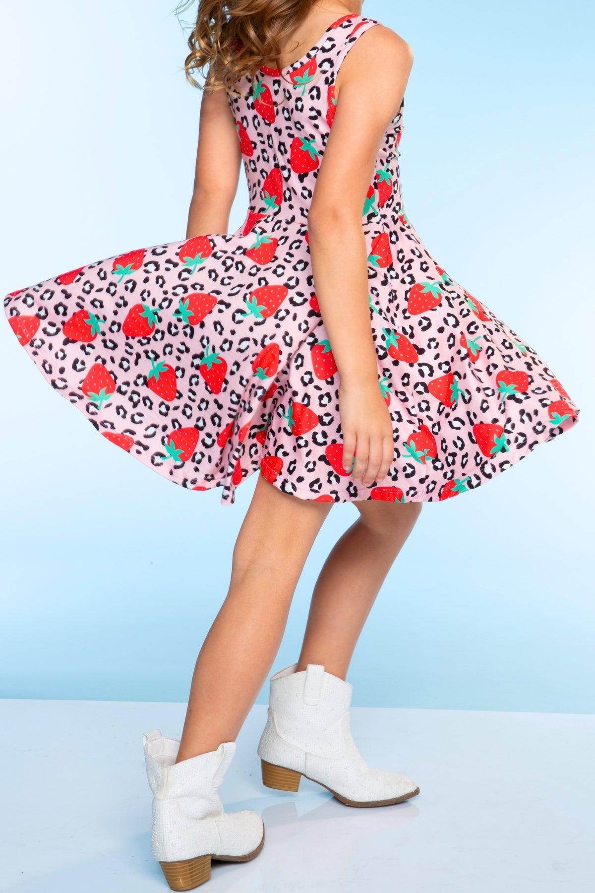 Simply Soft Tank Super Twirl Dress - Strawberry Leopard