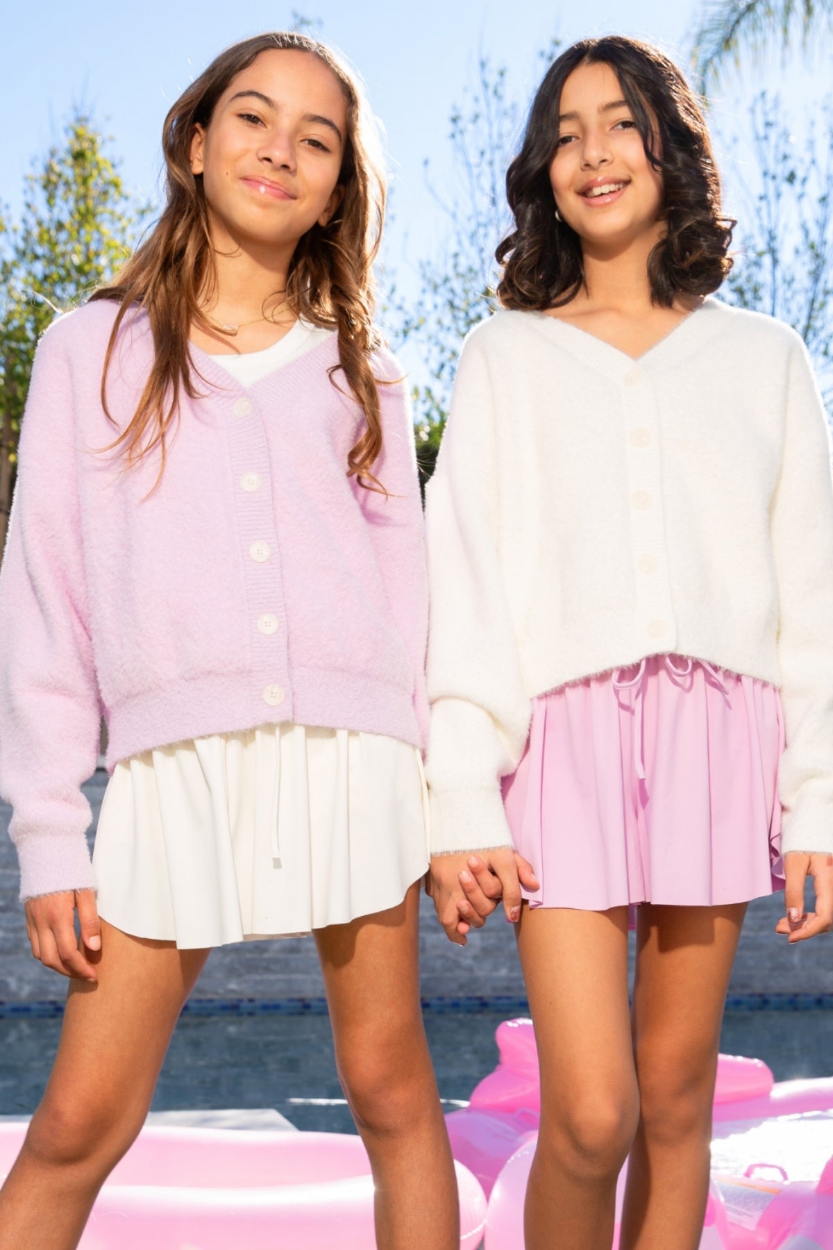 Fuzzy Soft Cardigan Sweater - Lavender