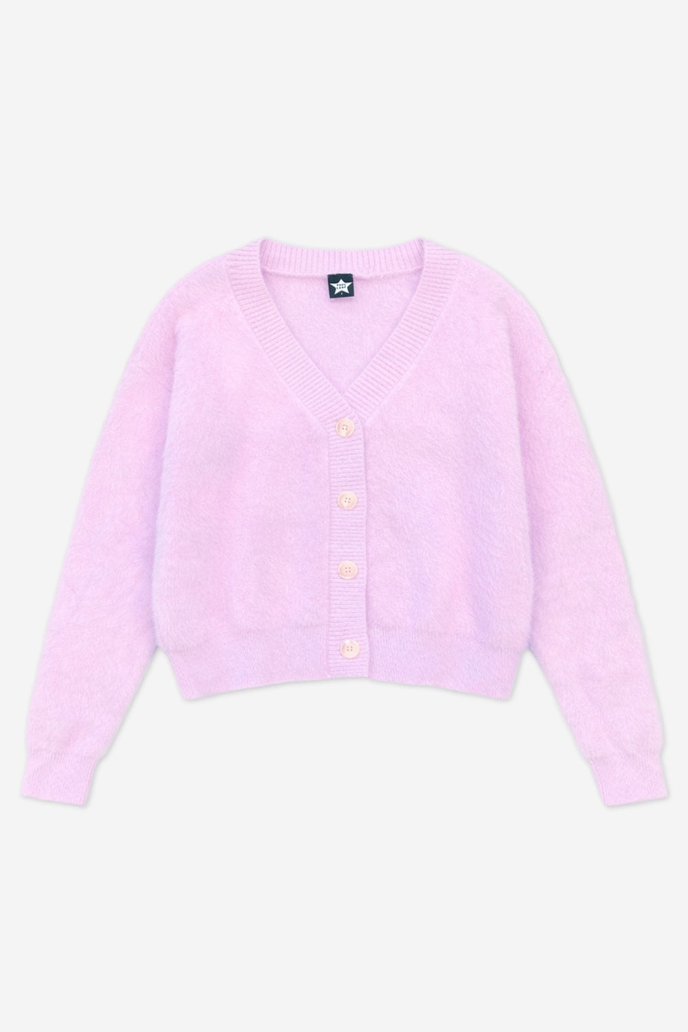 Fuzzy Soft Cardigan Sweater - Lavender