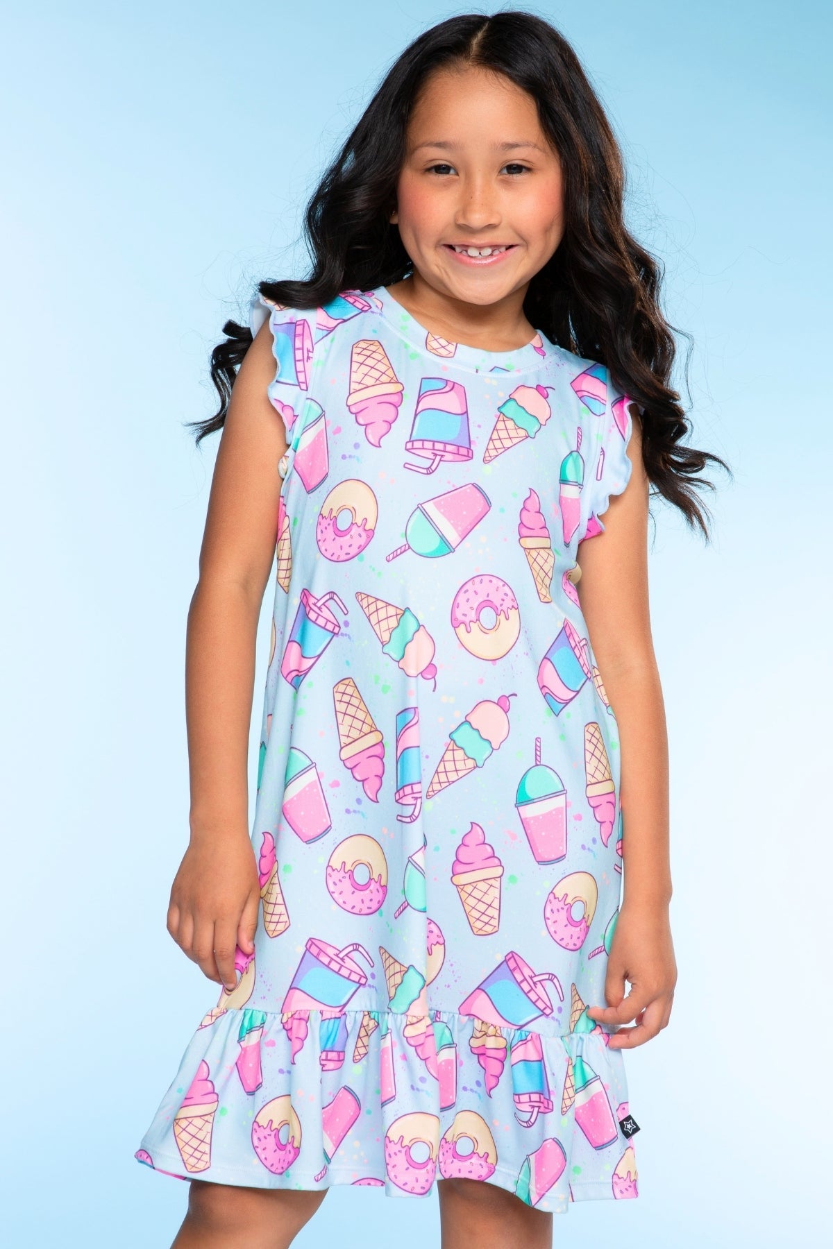 Simply Soft Flutter Sleeve Lounge Dress - Lilac Donut Ice Cream - NEW!