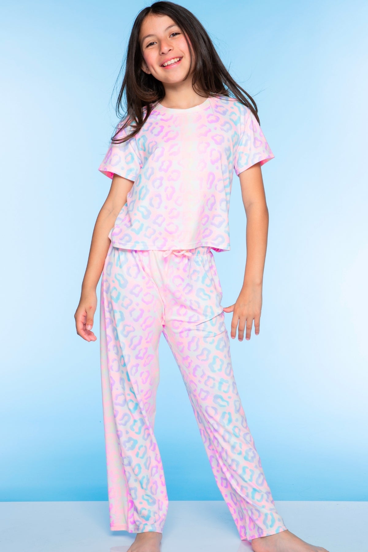 Simply Soft Easy Tee & Karate Pant - Pink Gingham Leopard
