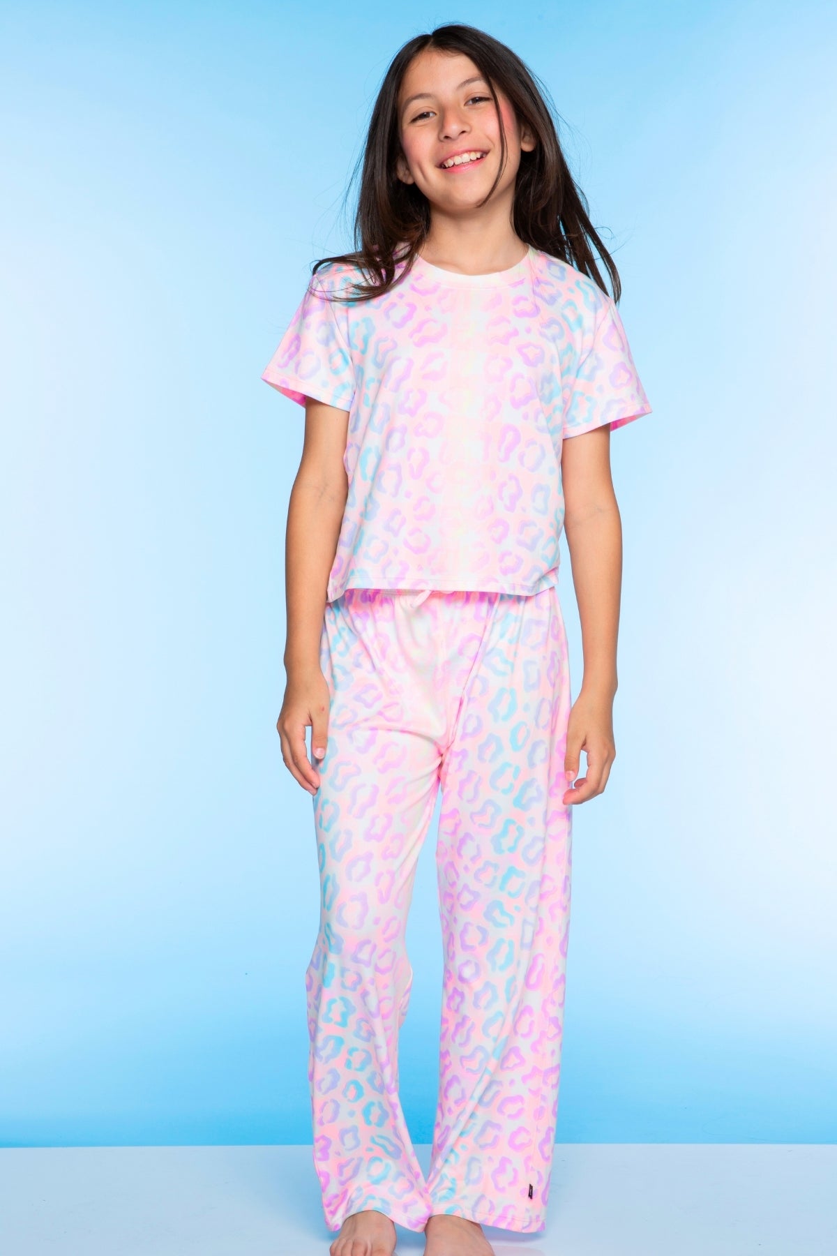Simply Soft Easy Tee & Karate Pant - Pink Gingham Leopard