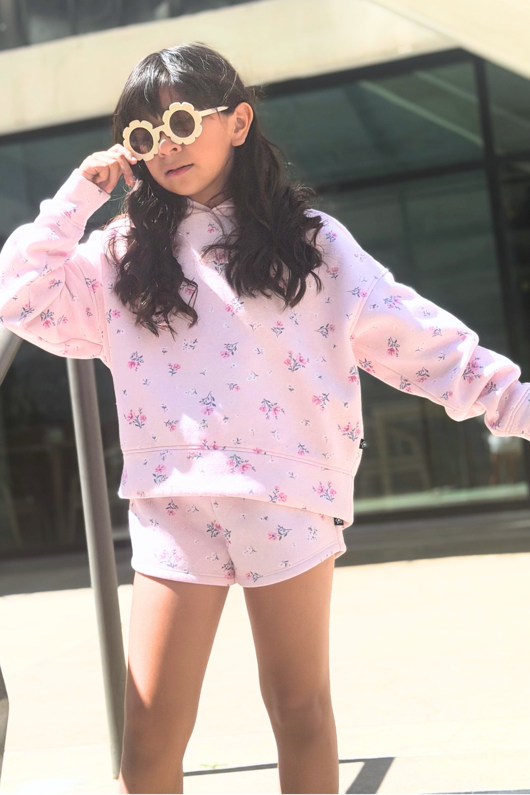 Cloud Soft French Terry Everyday Hoodie - Vintage Rose Hibiscus