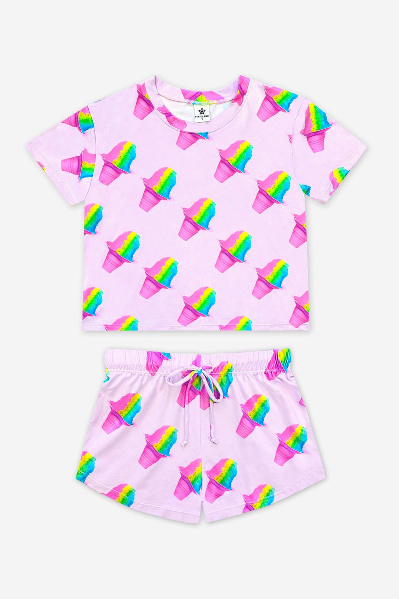 Simply Soft Easy Tee & Dolphin Short - Hot Pink Rainbow Snowcone - NEW!