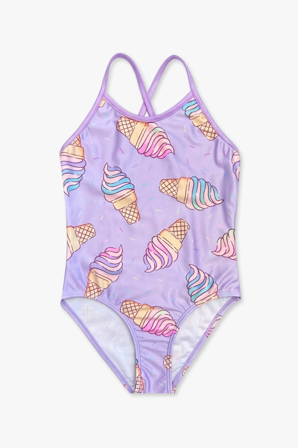 Strappy One Piece Swimsuit - Pink Bleach Tie Dye