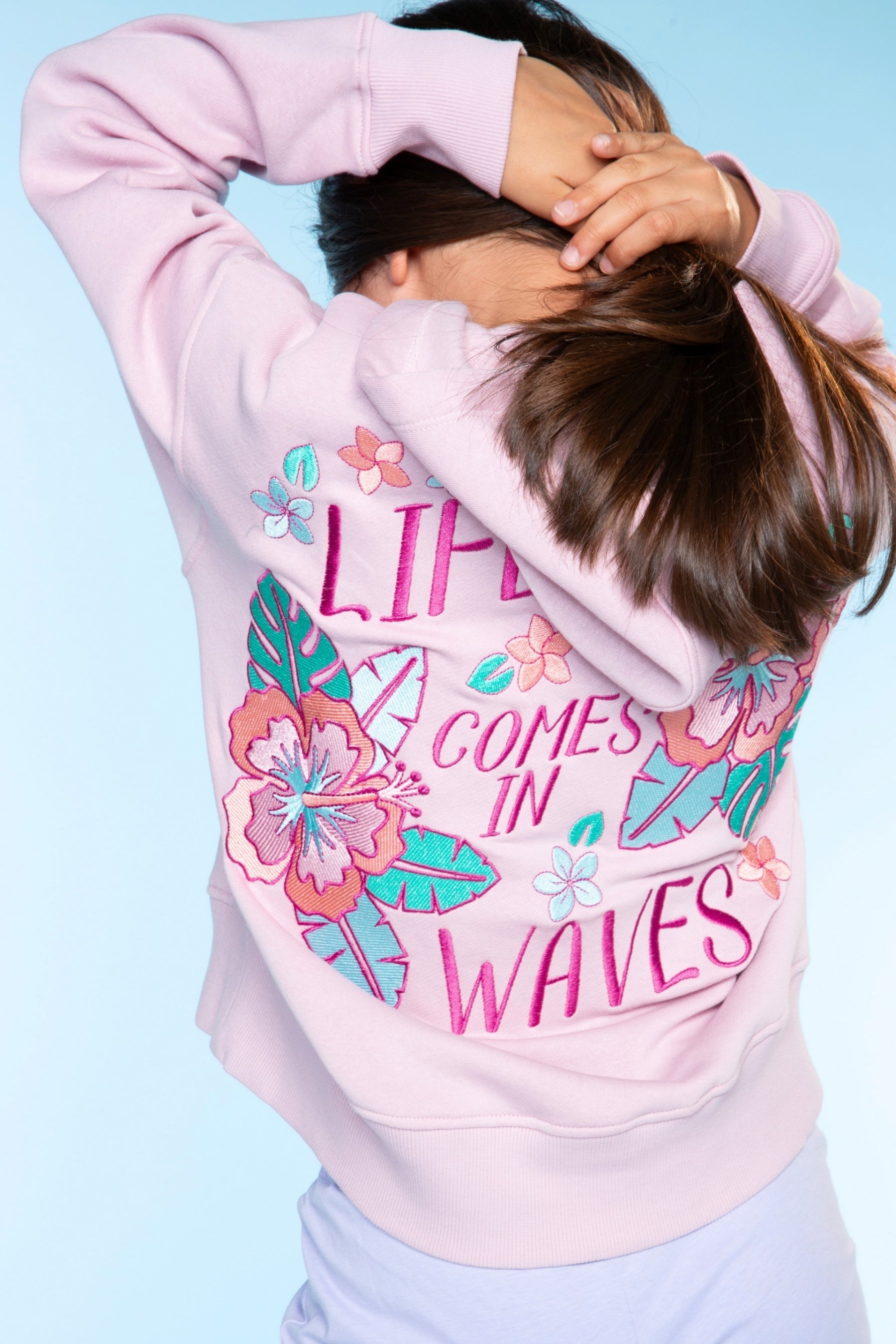 Cloud Soft French Terry Everyday Hoodie - Vintage Rose Hibiscus