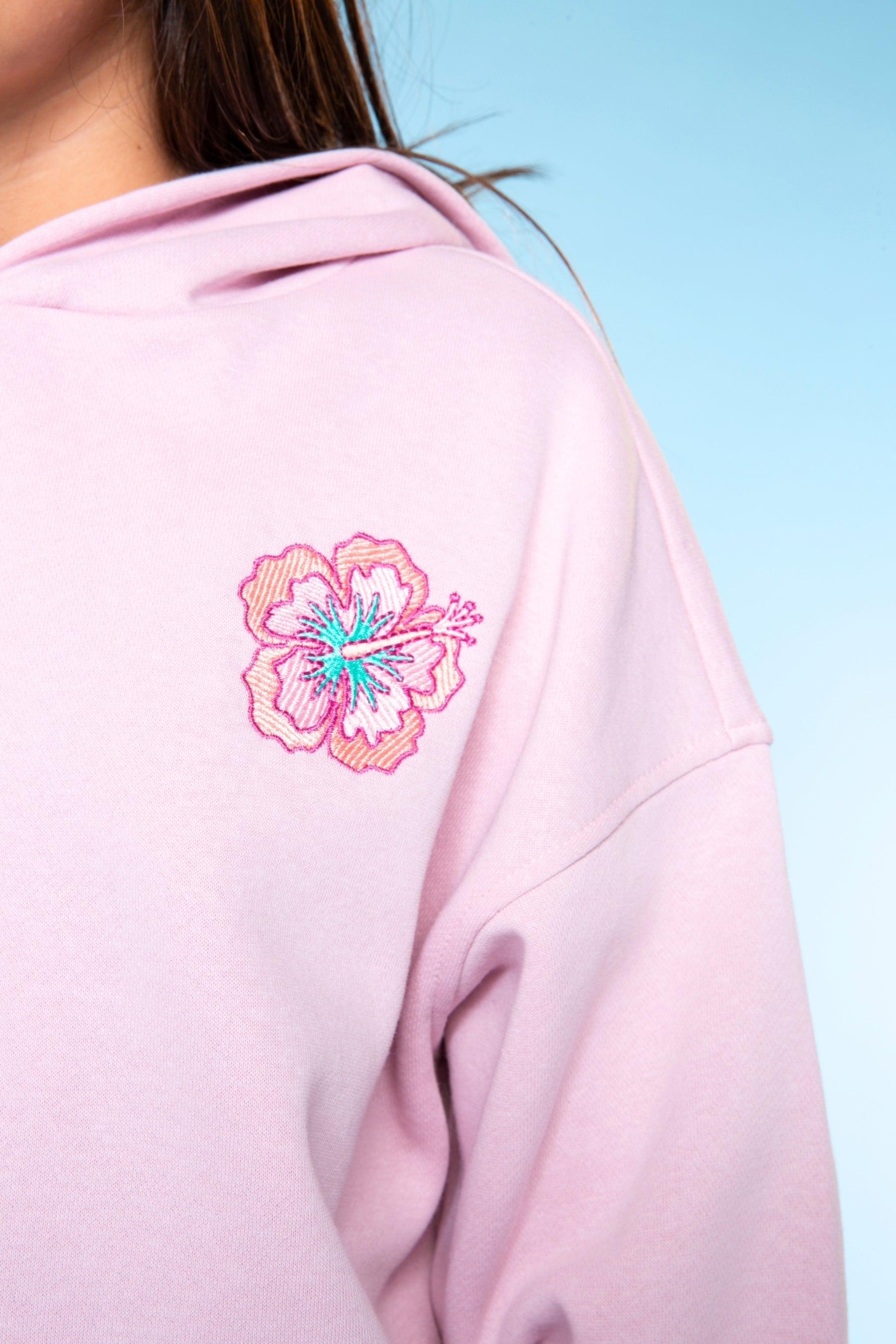 Cloud Soft French Terry Everyday Hoodie - Vintage Rose Hibiscus