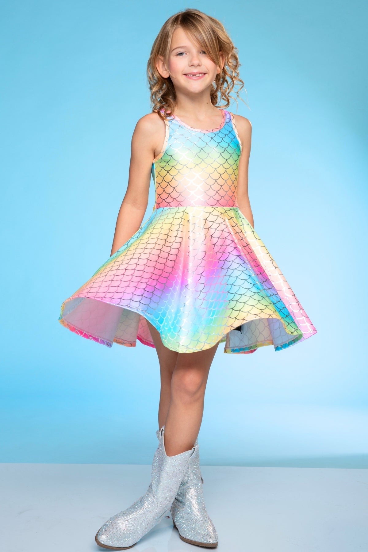 High Shine Super Twirl Dress - Rainbow Glitter Mermaid - NEW!