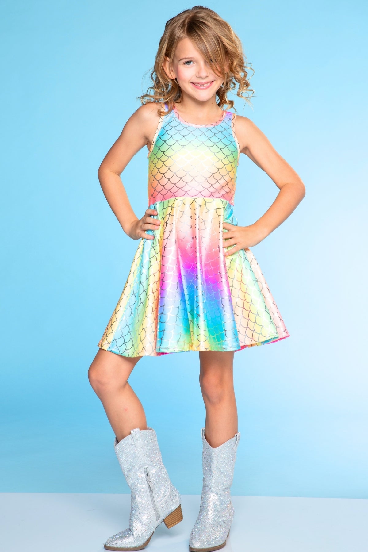 High Shine Super Twirl Dress - Rainbow Glitter Mermaid - NEW!