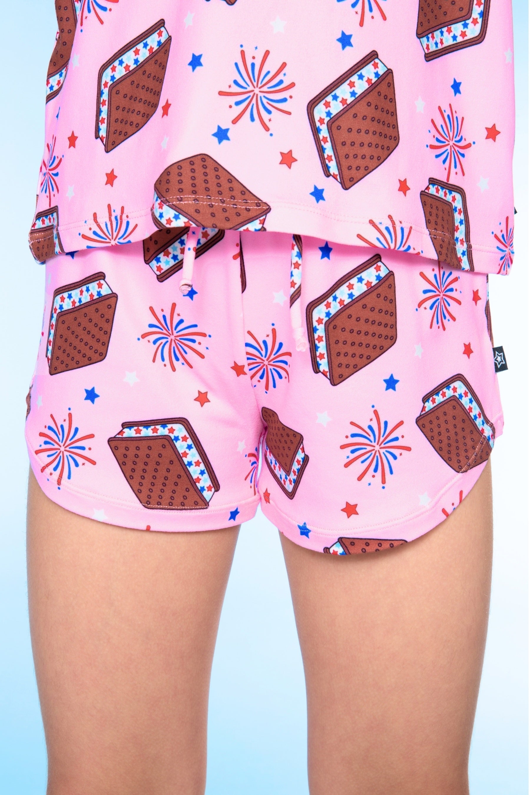 Simply Soft Easy Tee & Dolphin Short - Blue Rainbow Ice Cream