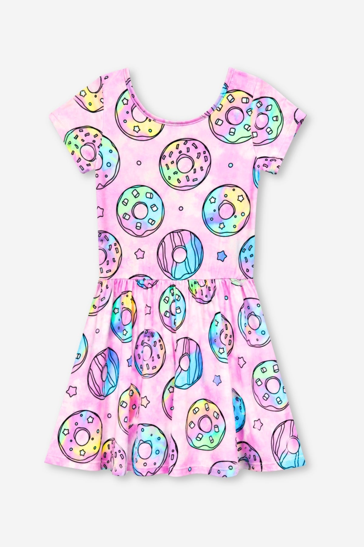 3 Pack SS Be Happy Dress - Pink Strawberry | Red White & Blue | Tie Dye Donuts - NEW!