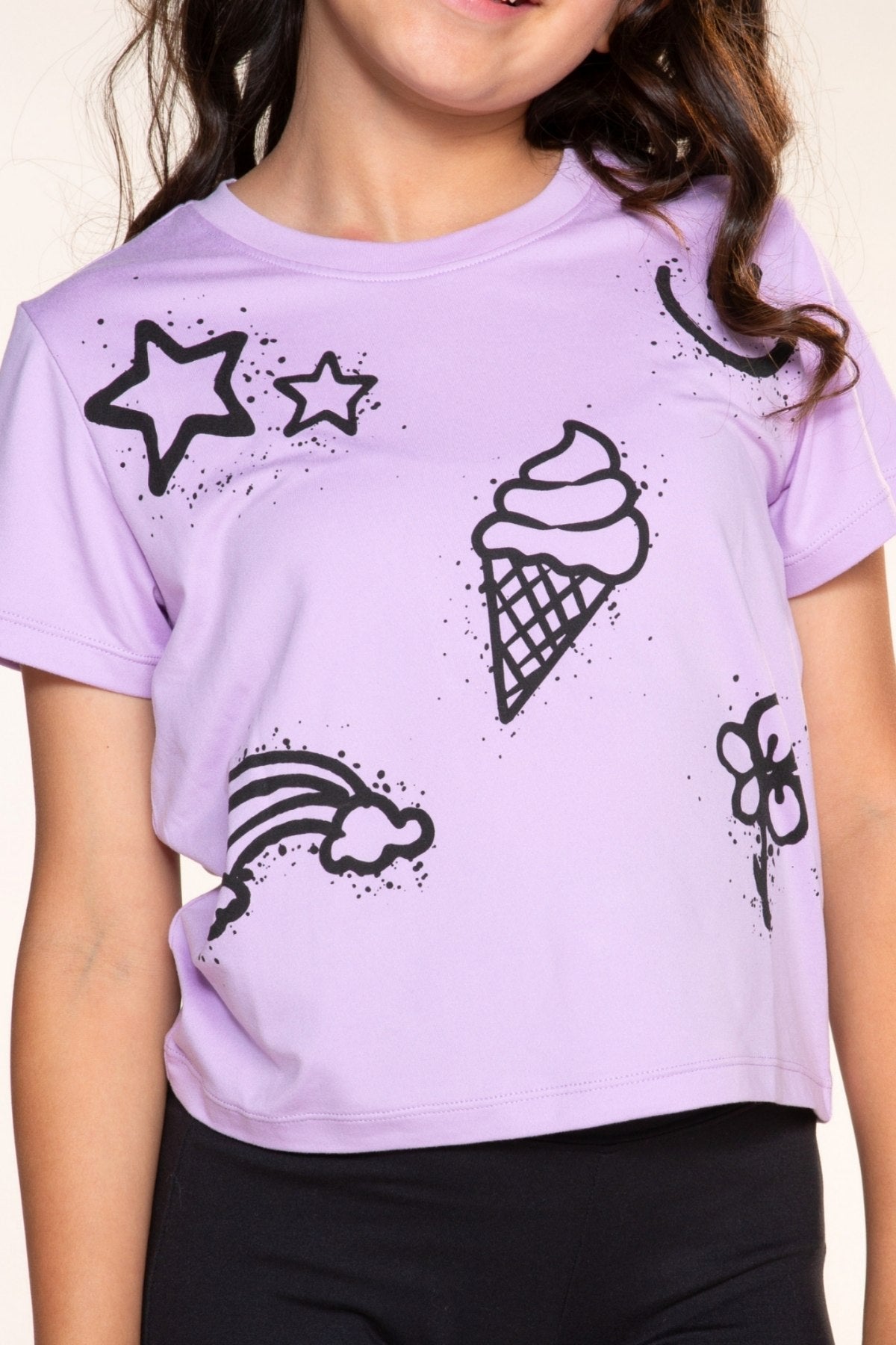 Simply Soft Easy Tee - Black Cream Rainbow Star - NEW!
