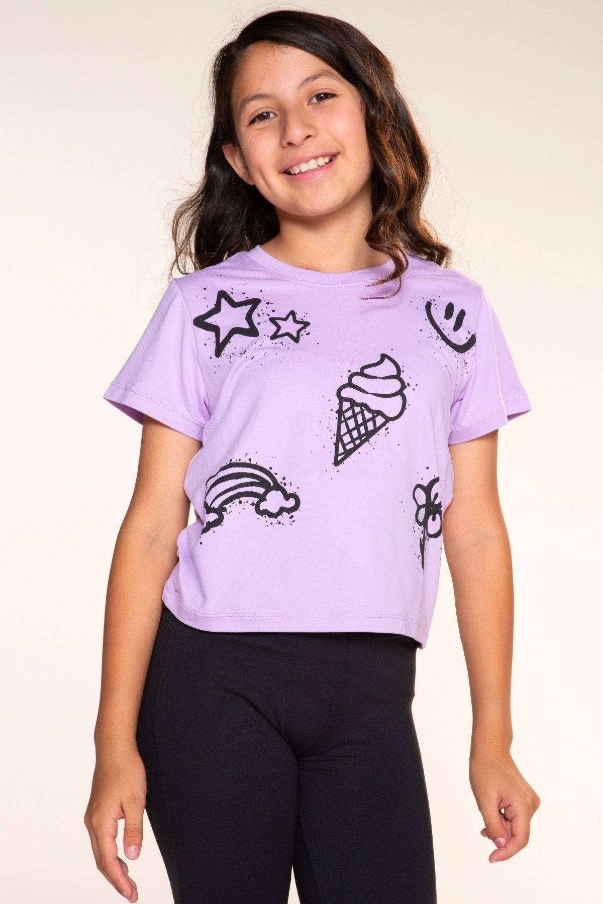 Simply Soft Easy Tee - Black Cream Rainbow Star - NEW!