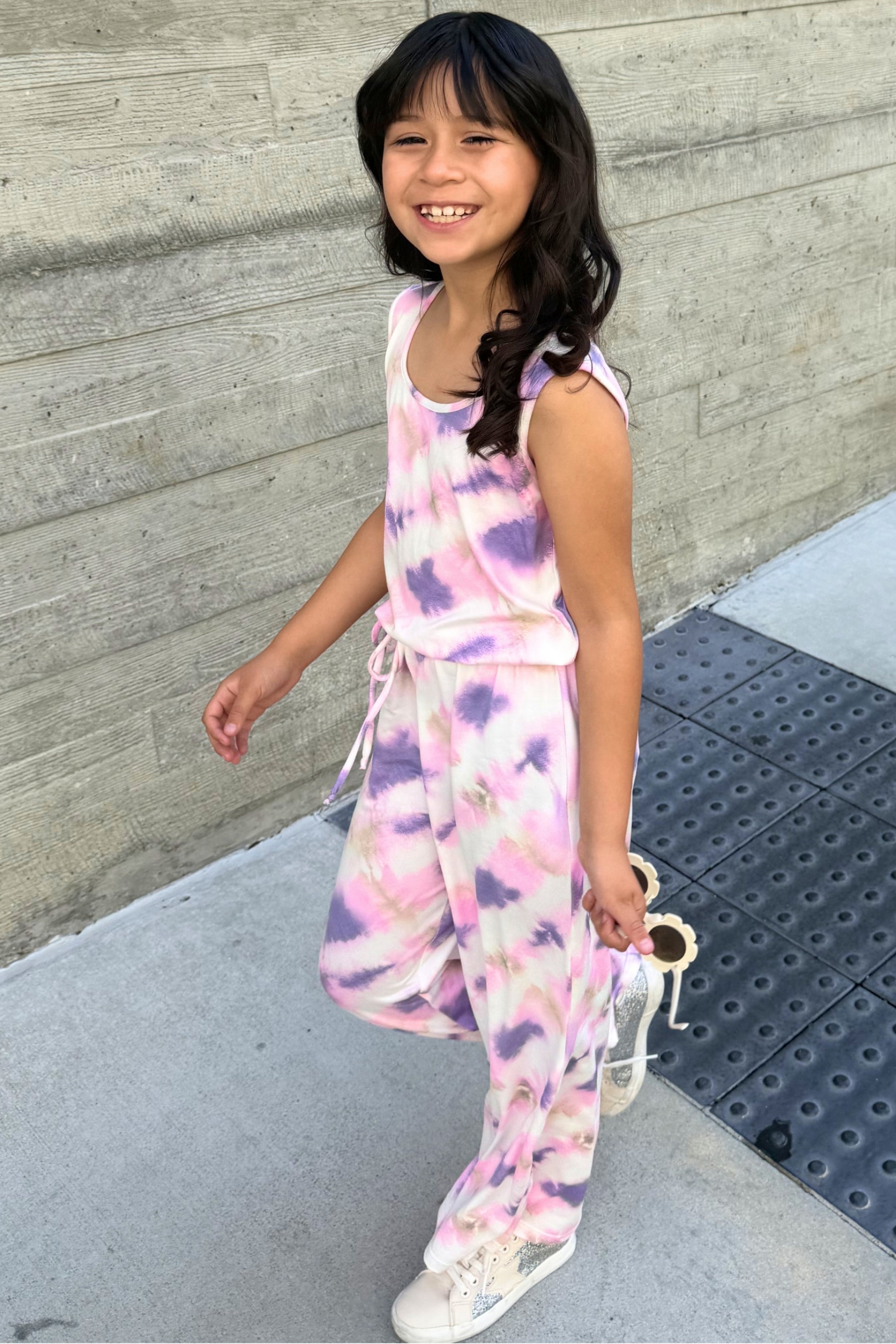 Simply Soft Tank Wide Leg Jumpsuit - Blush Mauve Tie Dye - NEW!