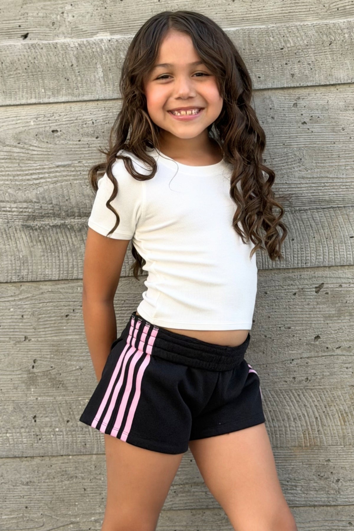French Terry Smocked Striped Short