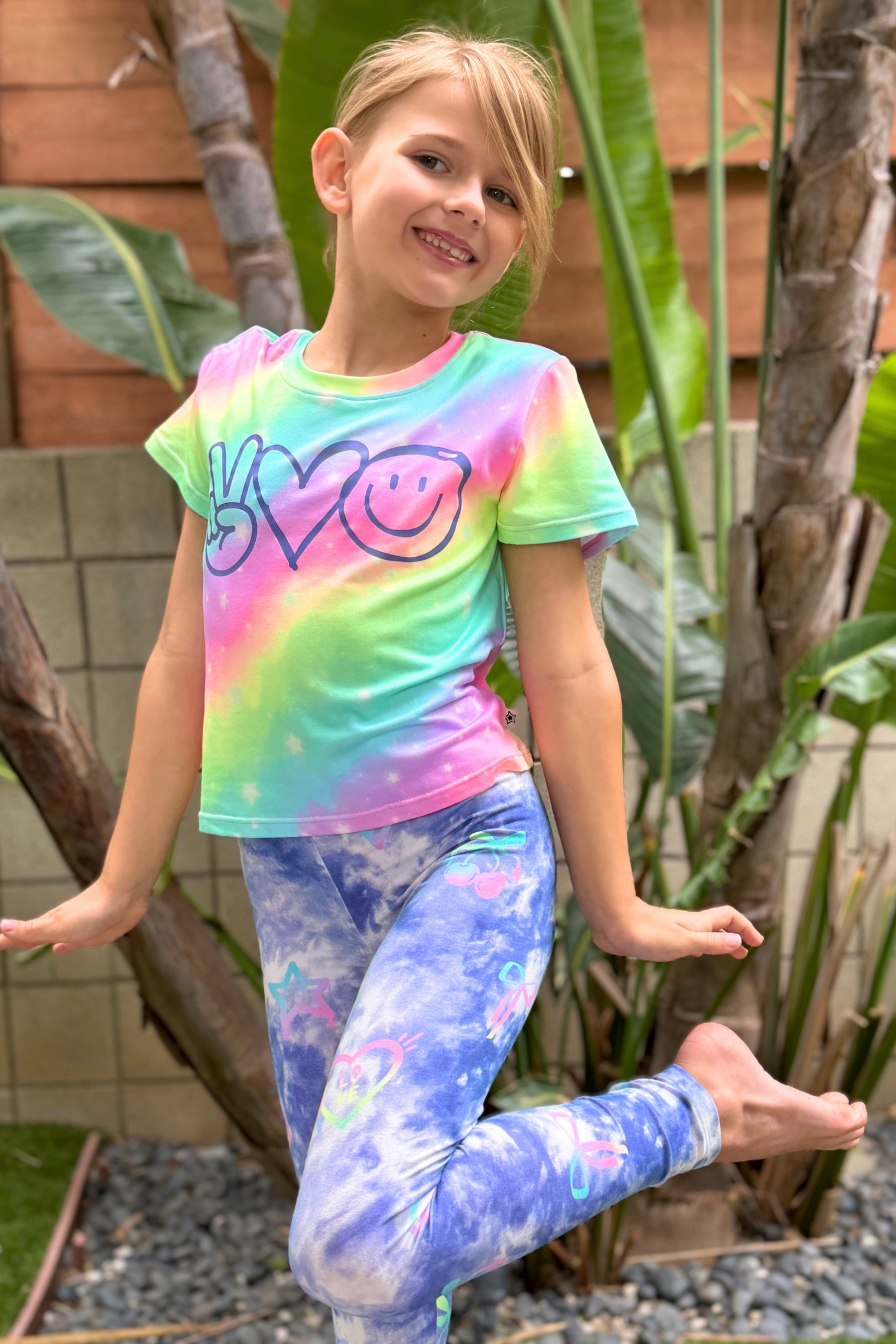 Simply Soft Long Legging. - Denim Tie Dye Graffiti Elements - NEW!
