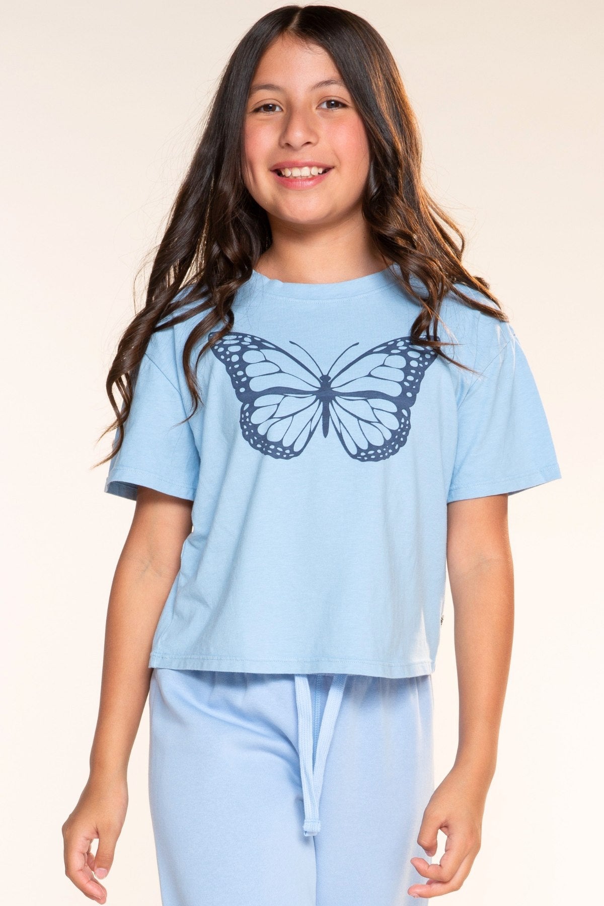 Washed Cotton Drop Shoulder Tee. - Lt Pink USA