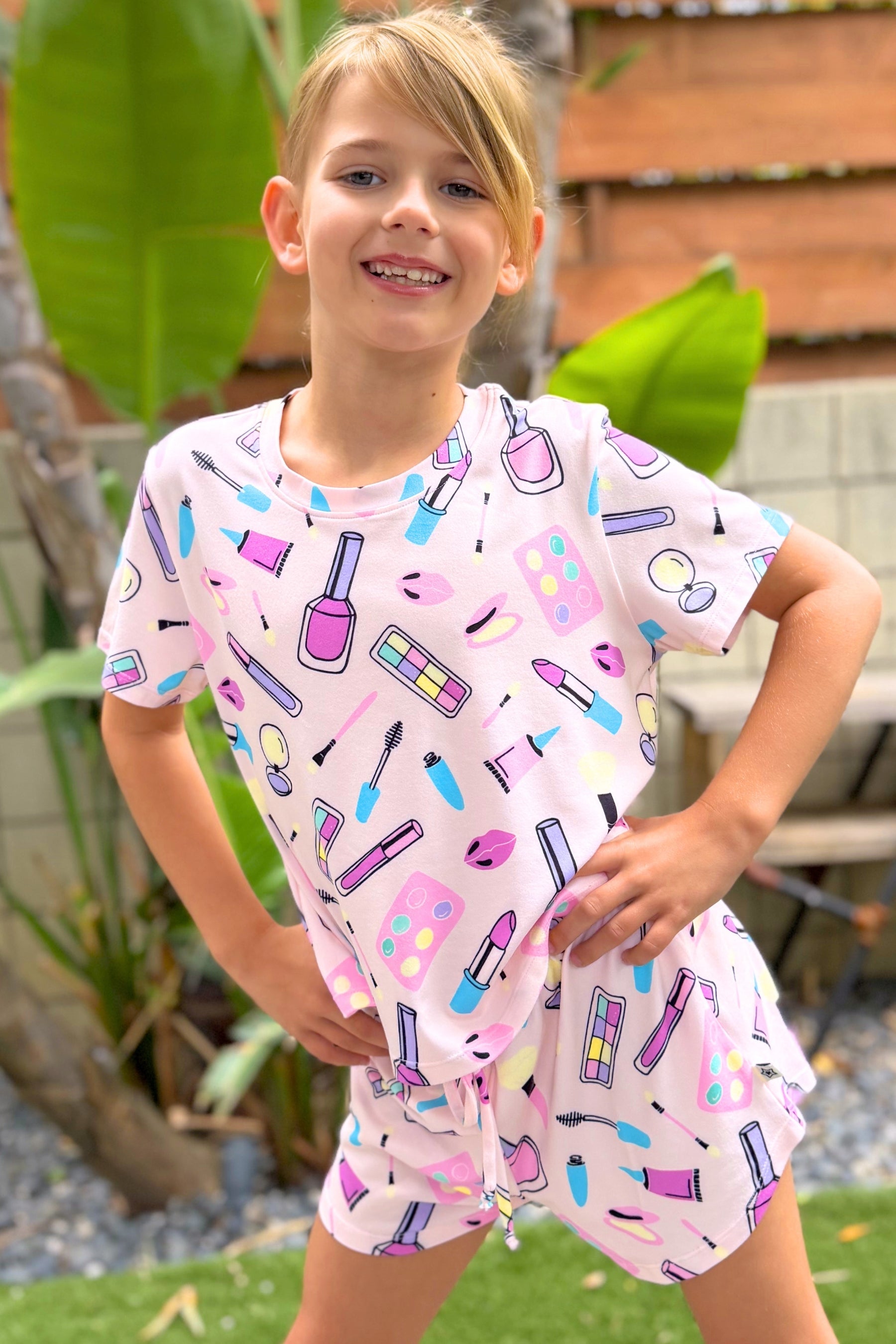 Simply Soft Easy Tee & Dolphin Short - Blue Rainbow Ice Cream