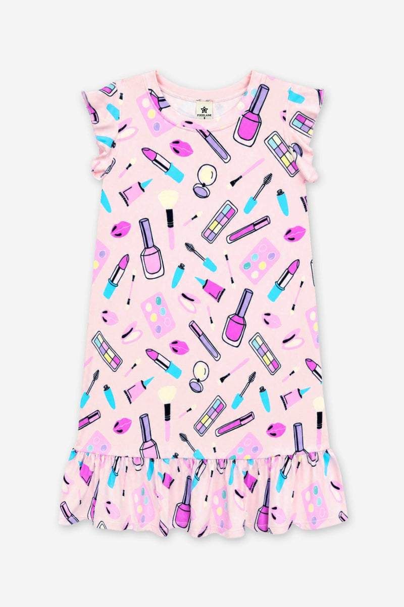 Simply Soft Flutter Sleeve Lounge Dress - Light Pink Makeup