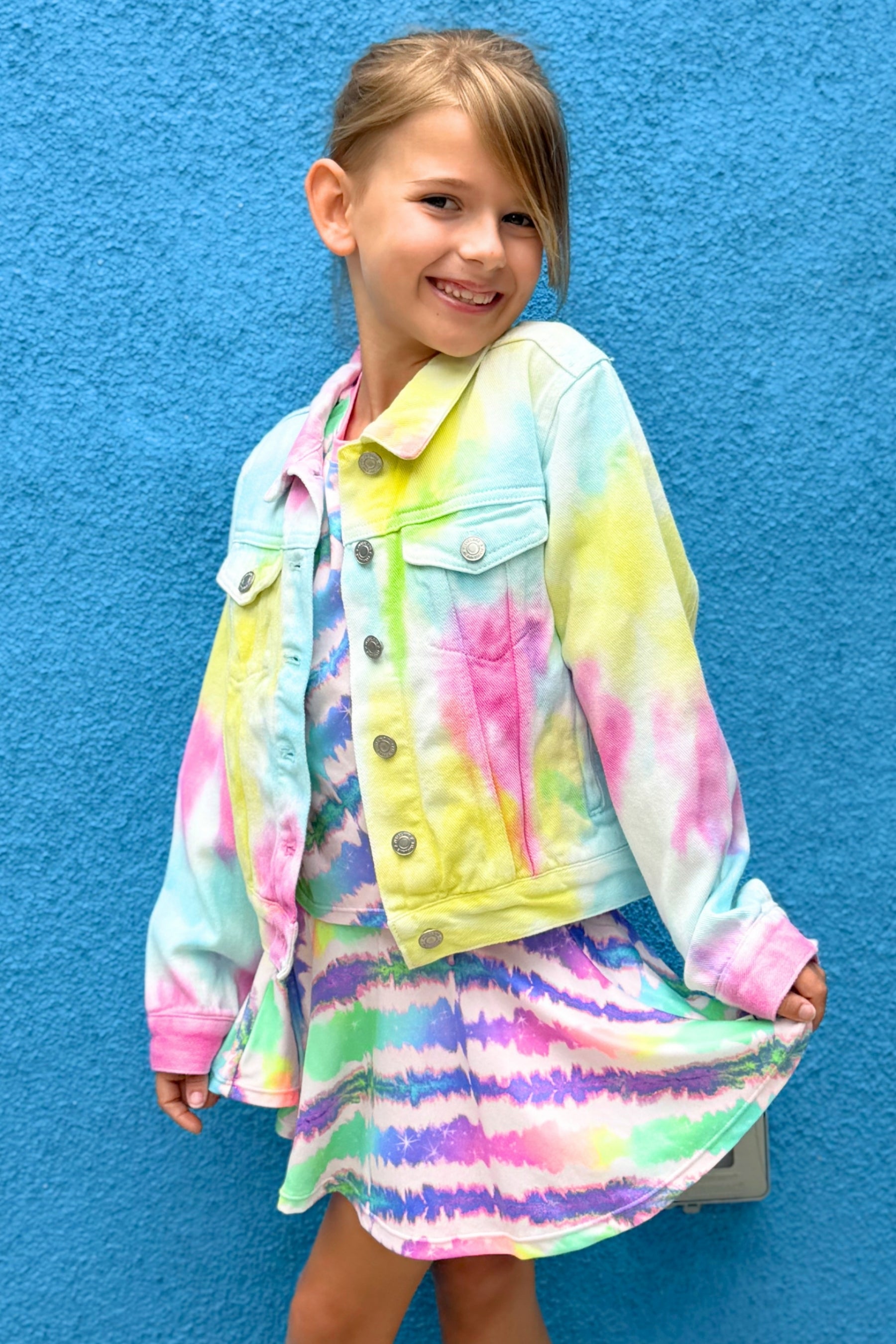 Simply Soft Easy Tee & Skort Set - Rainbow Tie Dye - NEW!