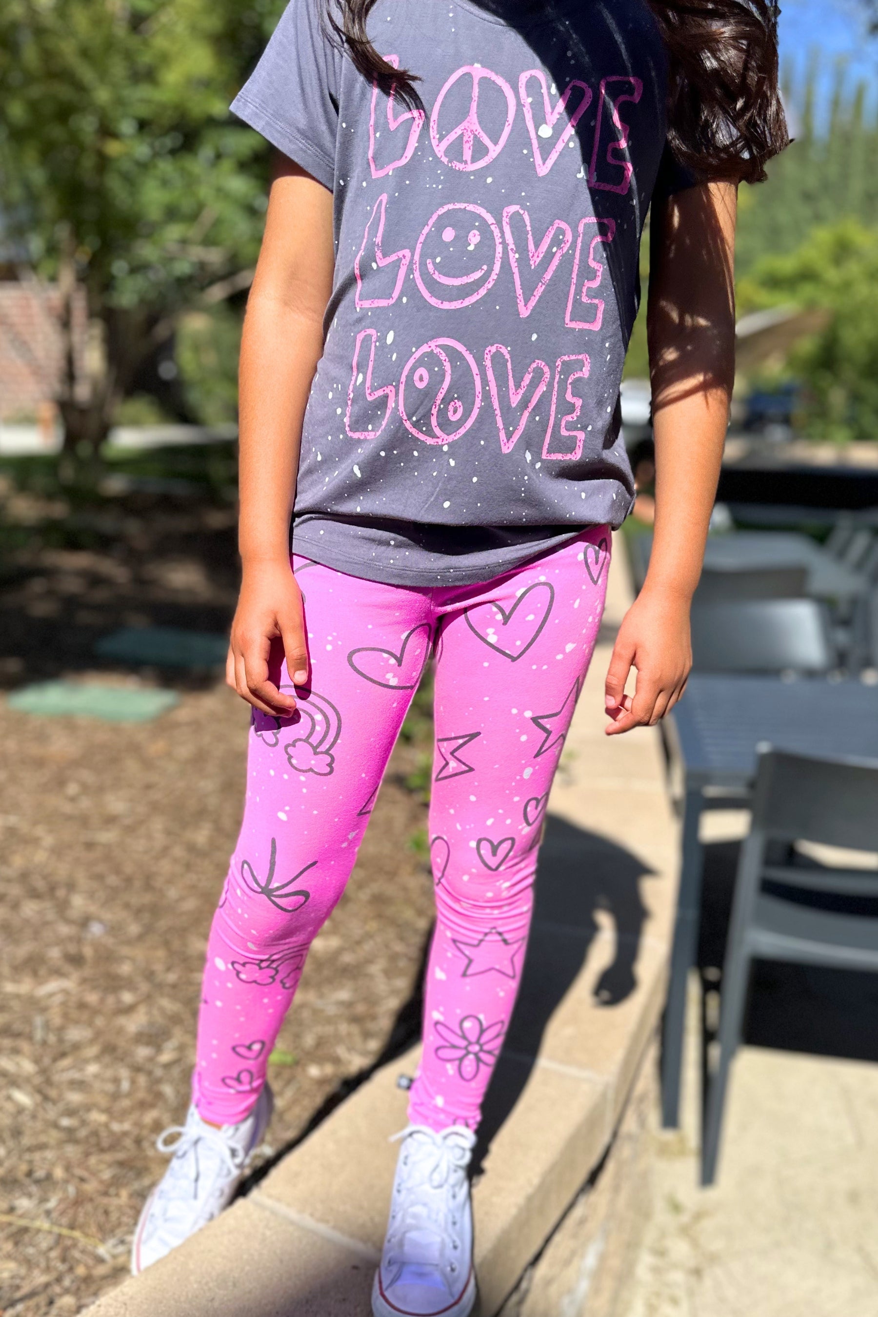 Simply Soft Long Legging. - Neon Pink Sketch Emoji - NEW!