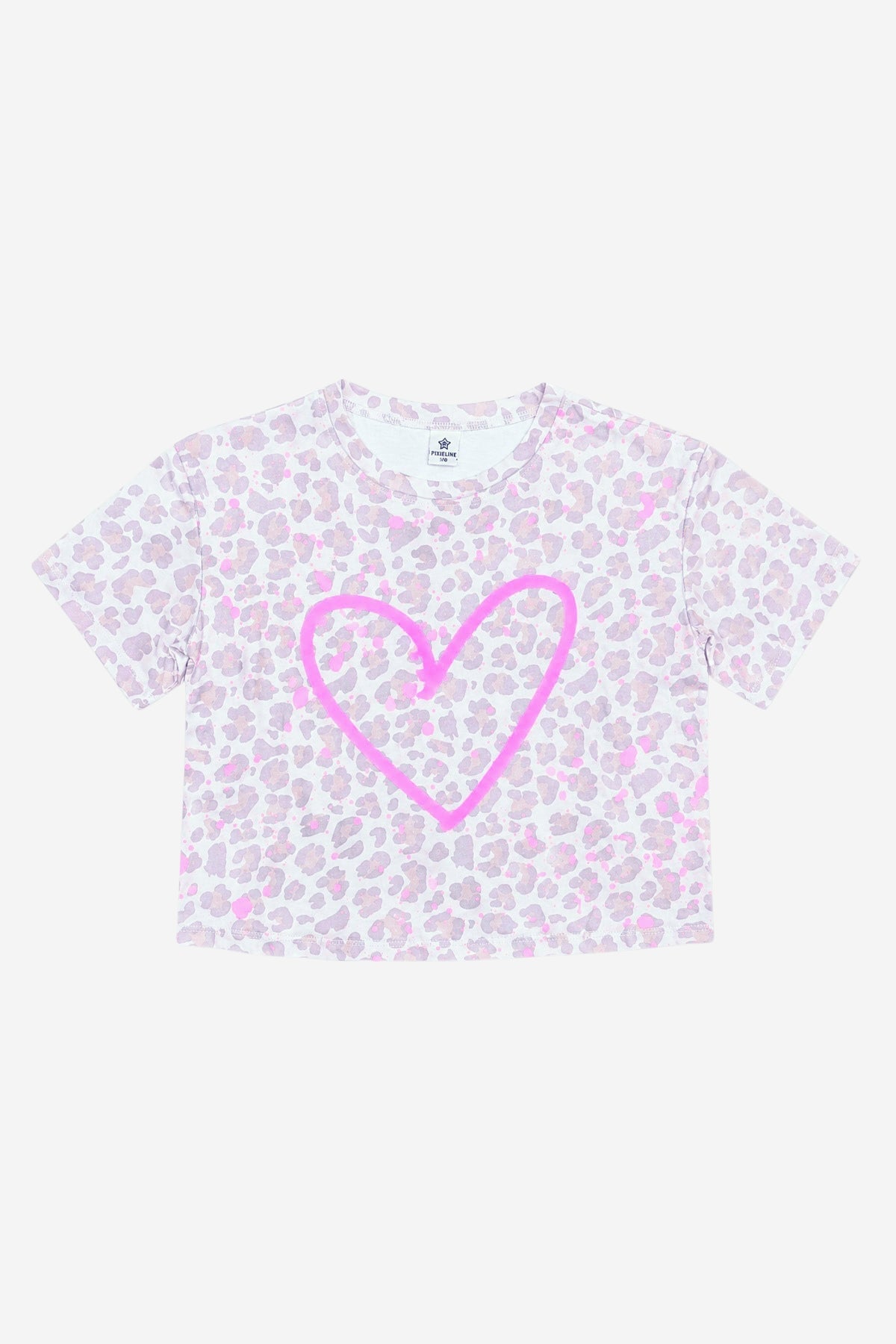 Washed Cotton Drop Shoulder Tee. - Denim Floral Smile