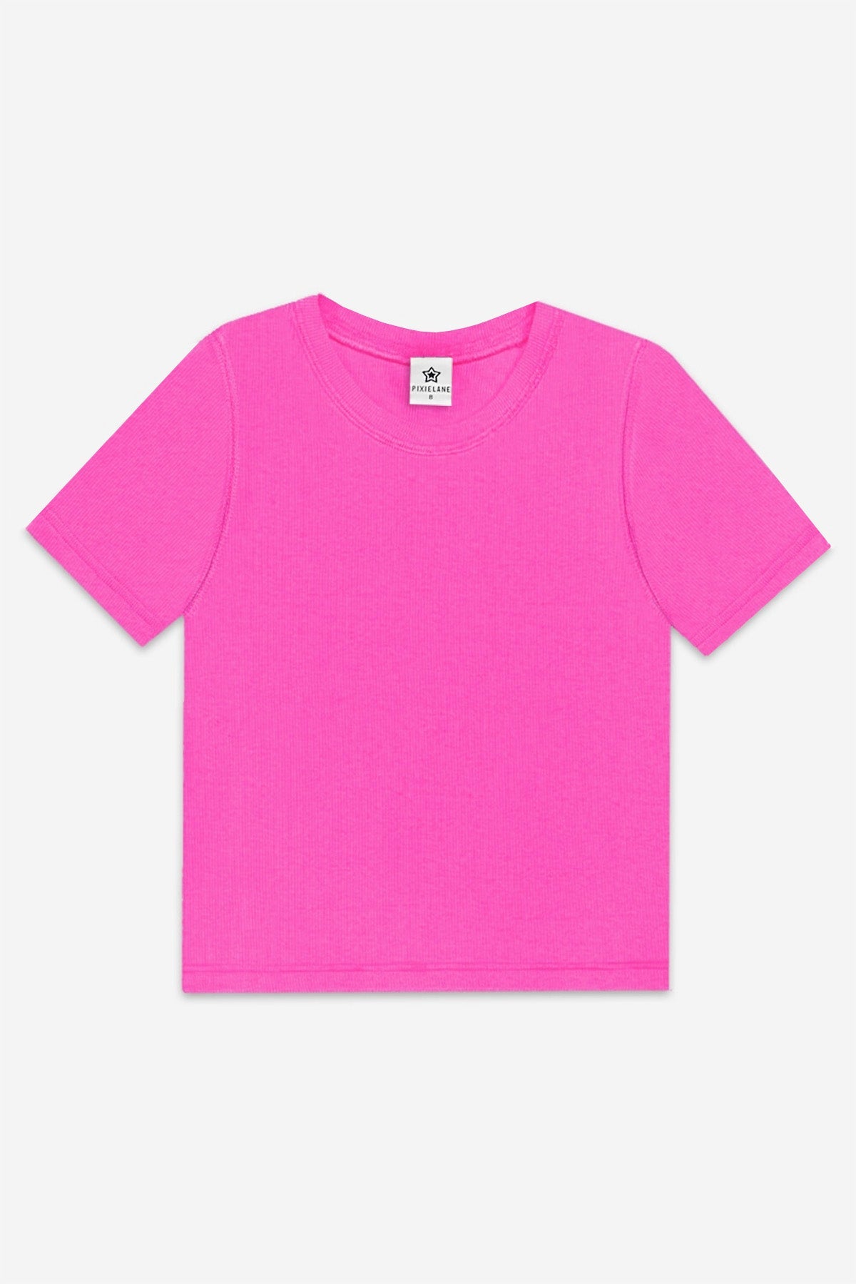 Ultra-Soft Ribbed Fitted Tee - Ivory Pink Stripe