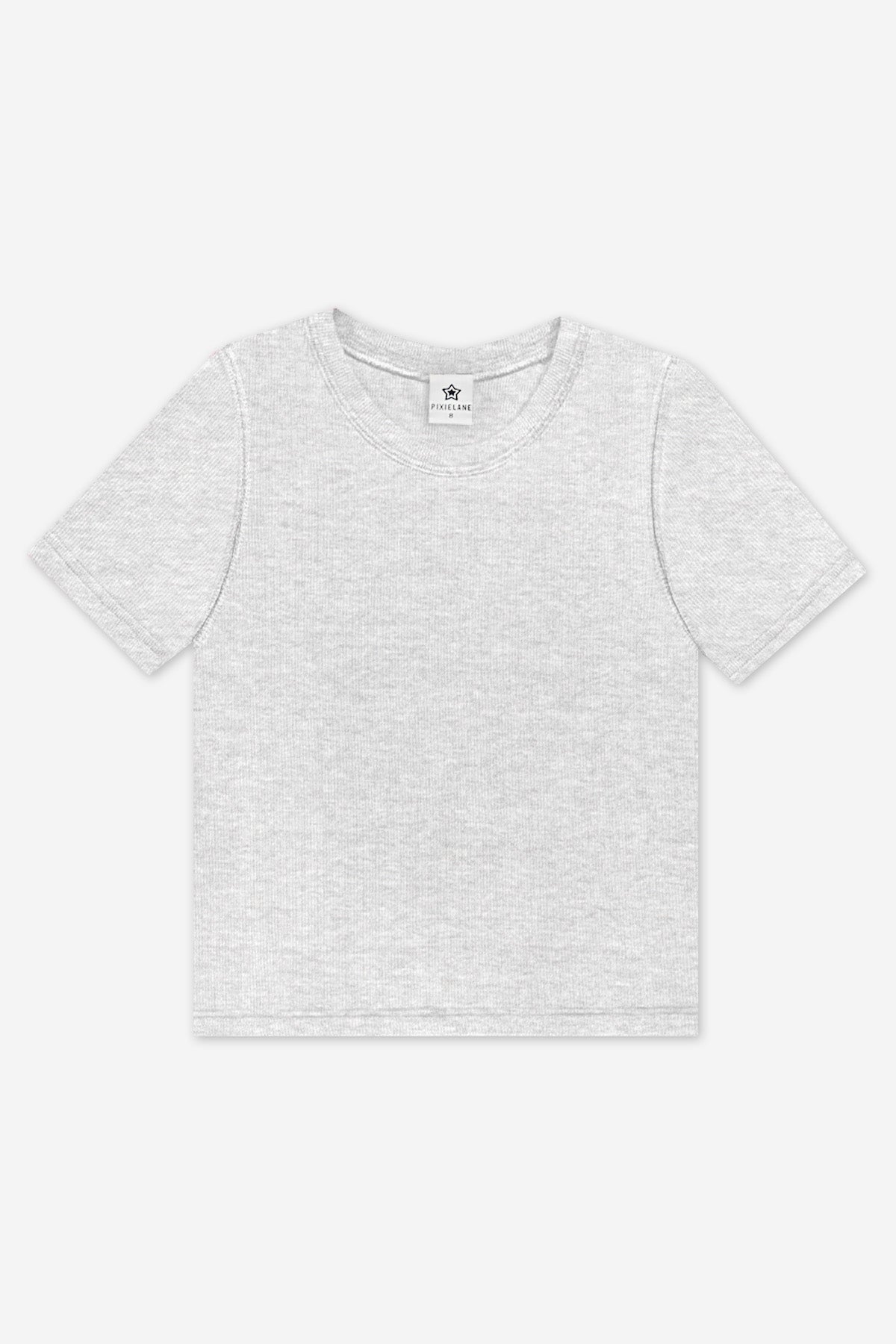 Ultra-Soft Ribbed Fitted Tee - Ivory Pink Stripe