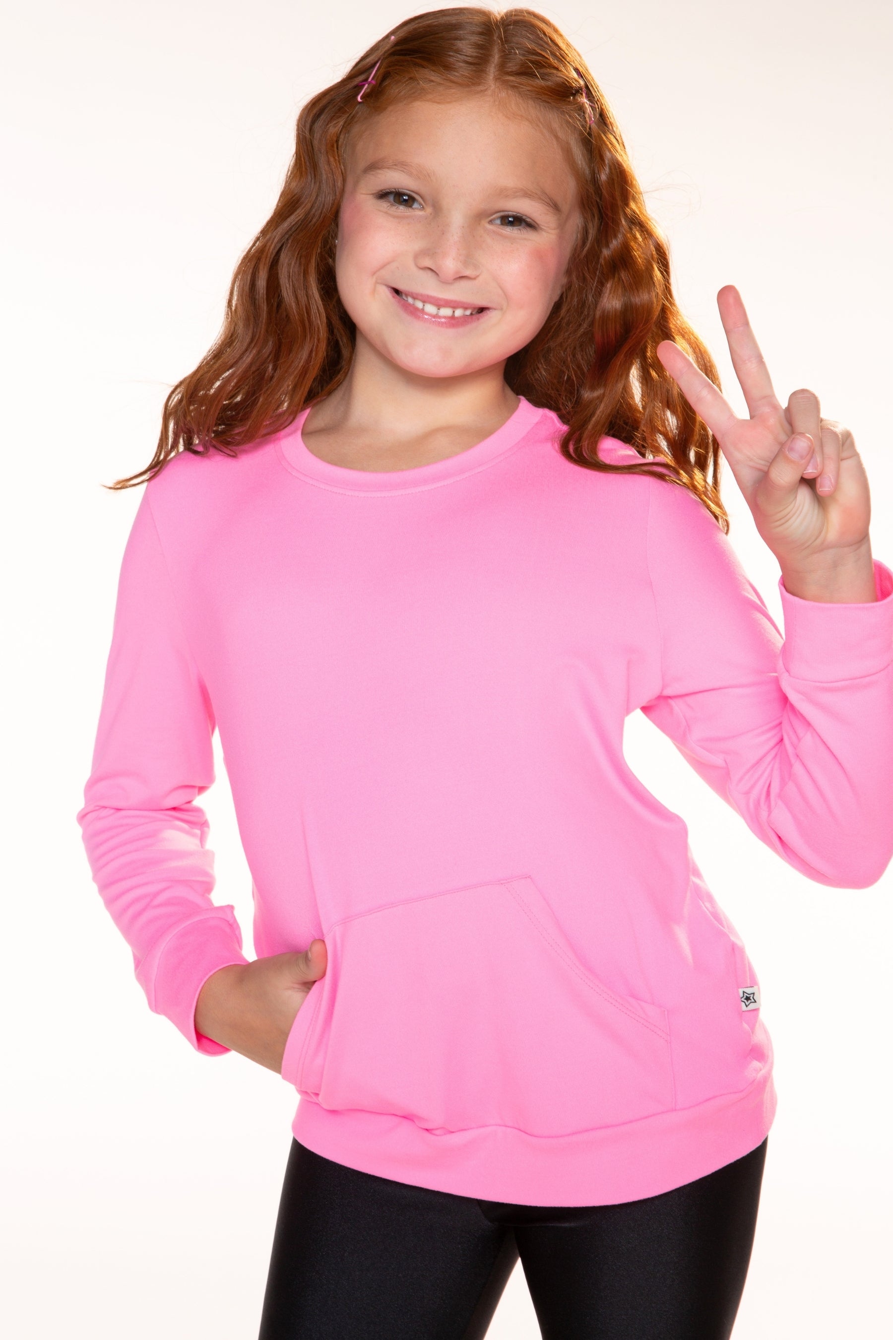 4 Pack Simply Soft Kanga Pocket Crew Top - Dusty Pink | Blush Tie Dye | Lilac | Lilac Tie Dye - NEW!