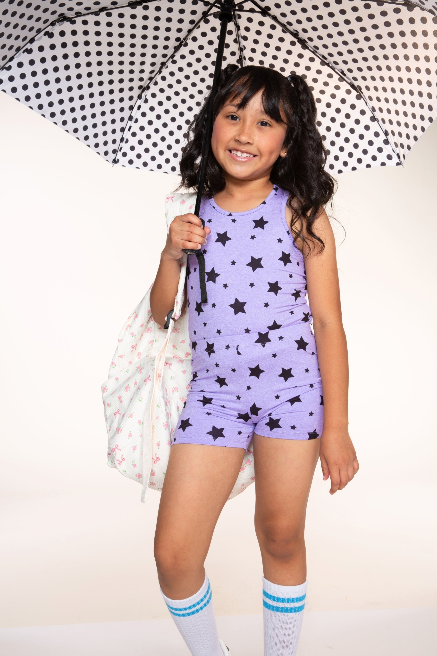 Simply Soft Luxe Cropped Racerback Tank & Tumble Short - Lilac Black Star - NEW!