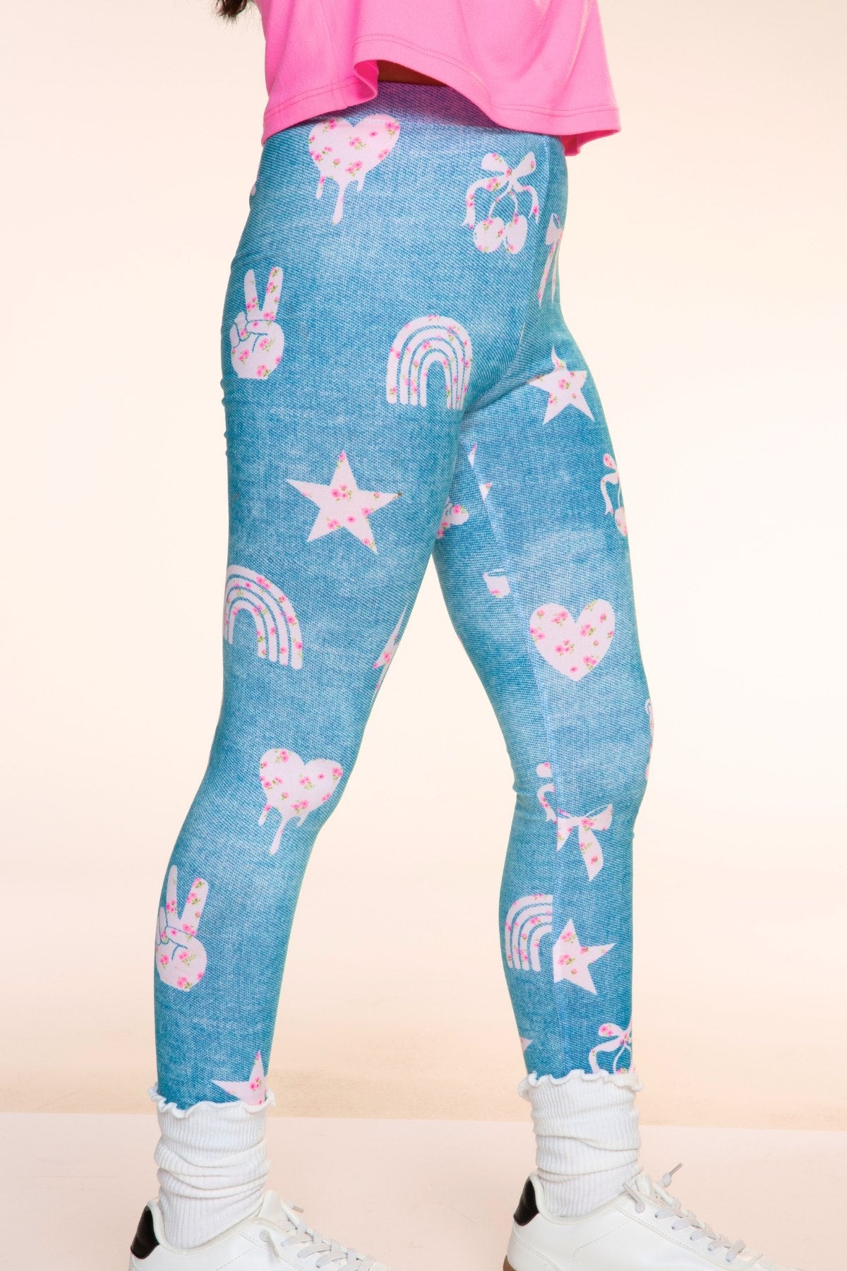 Simply Soft Long Legging. - Denim Ivory Floral - NEW!