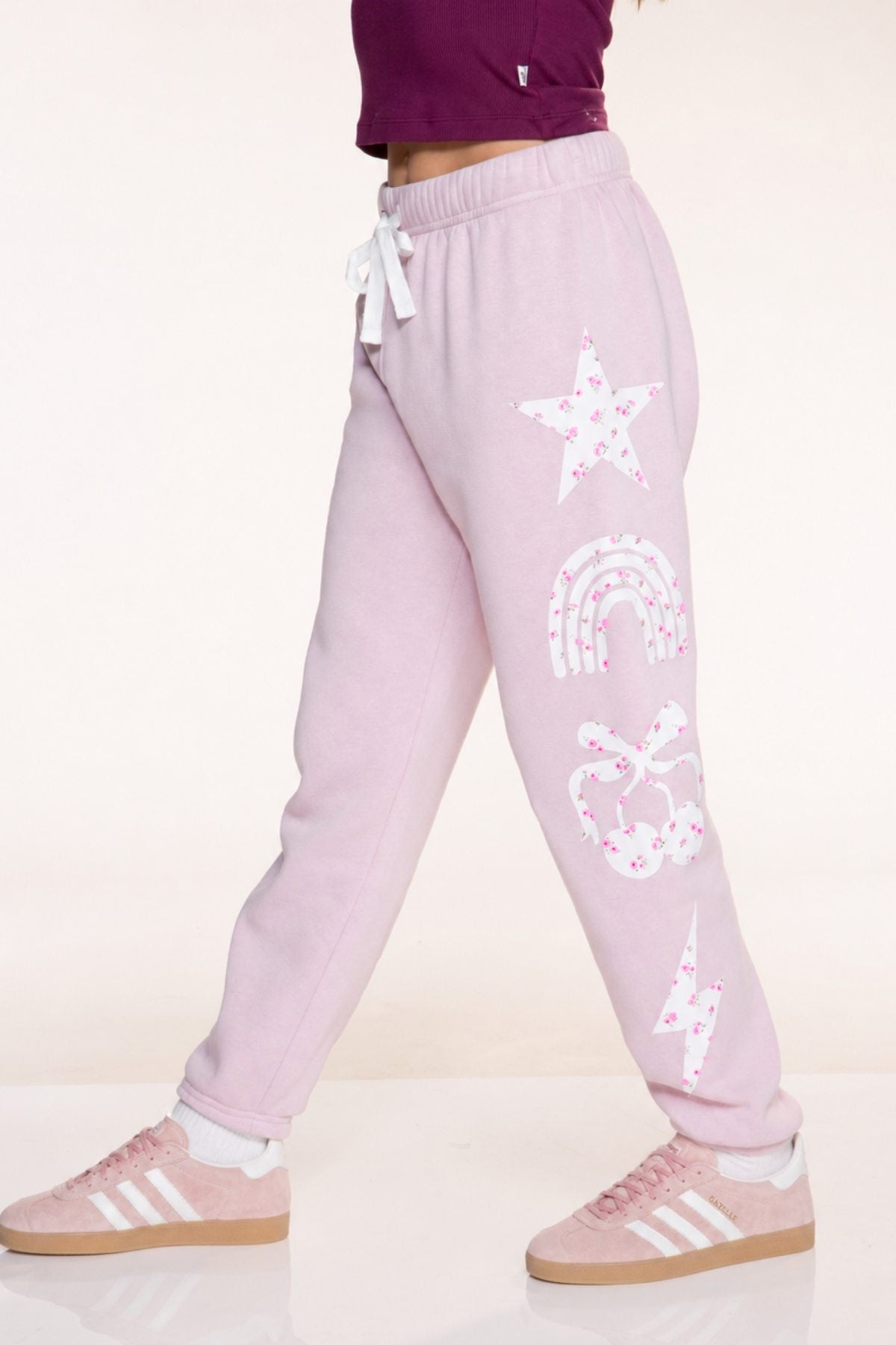 Cloud Soft French Terry Sweatpant - Vintage Rose Floral Icons - NEW!