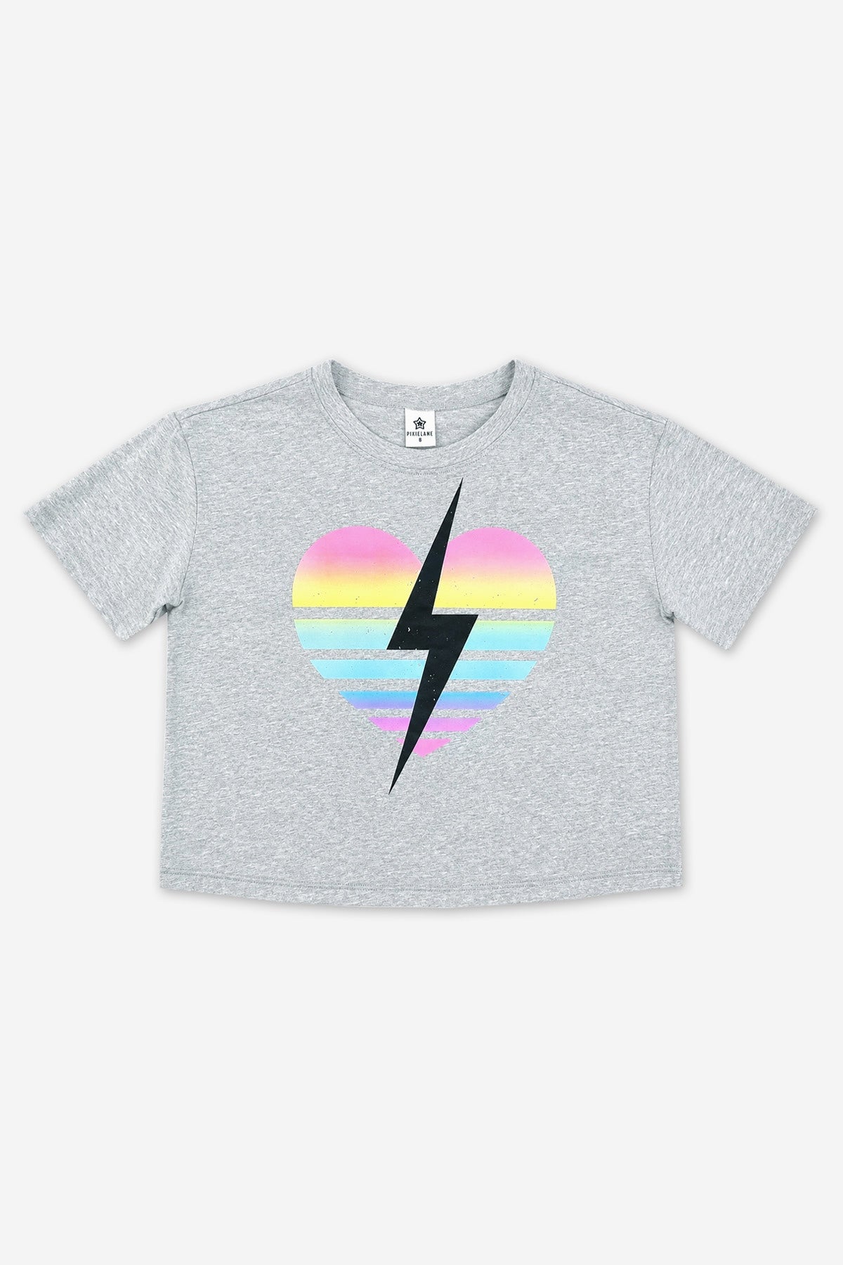 2-Pack Washed Cotton Drop Shoulder Tee - Black Leopard Star | H.Grey Rainbow Heart Bolt - NEW!