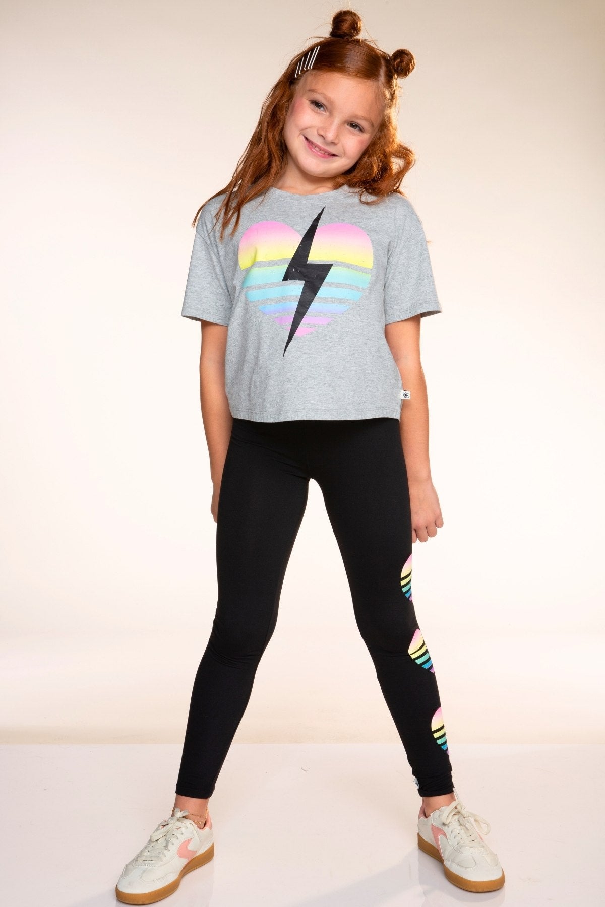 Simply Soft Luxe Mid-Rise Long Legging - Black Rainbow Heart Bolt - NEW!