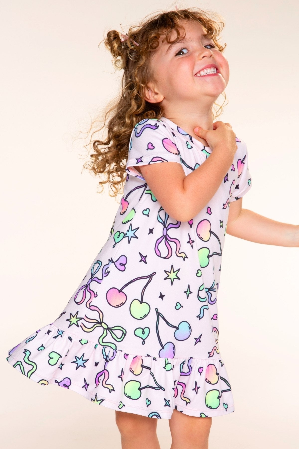 Simply Soft Short Sleeve Ruffle Lounge Dress