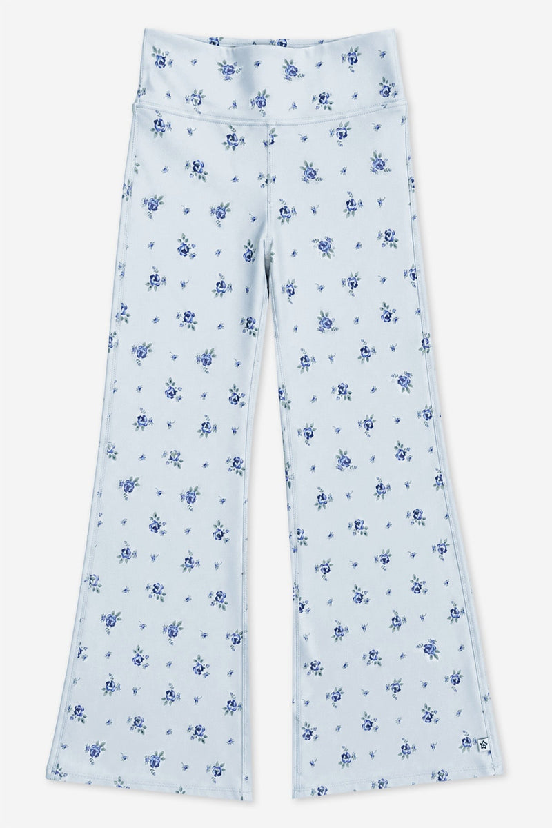 Super Stretch Soft Denim Flare Jegging - Light Blue Denim Floral - NEW!