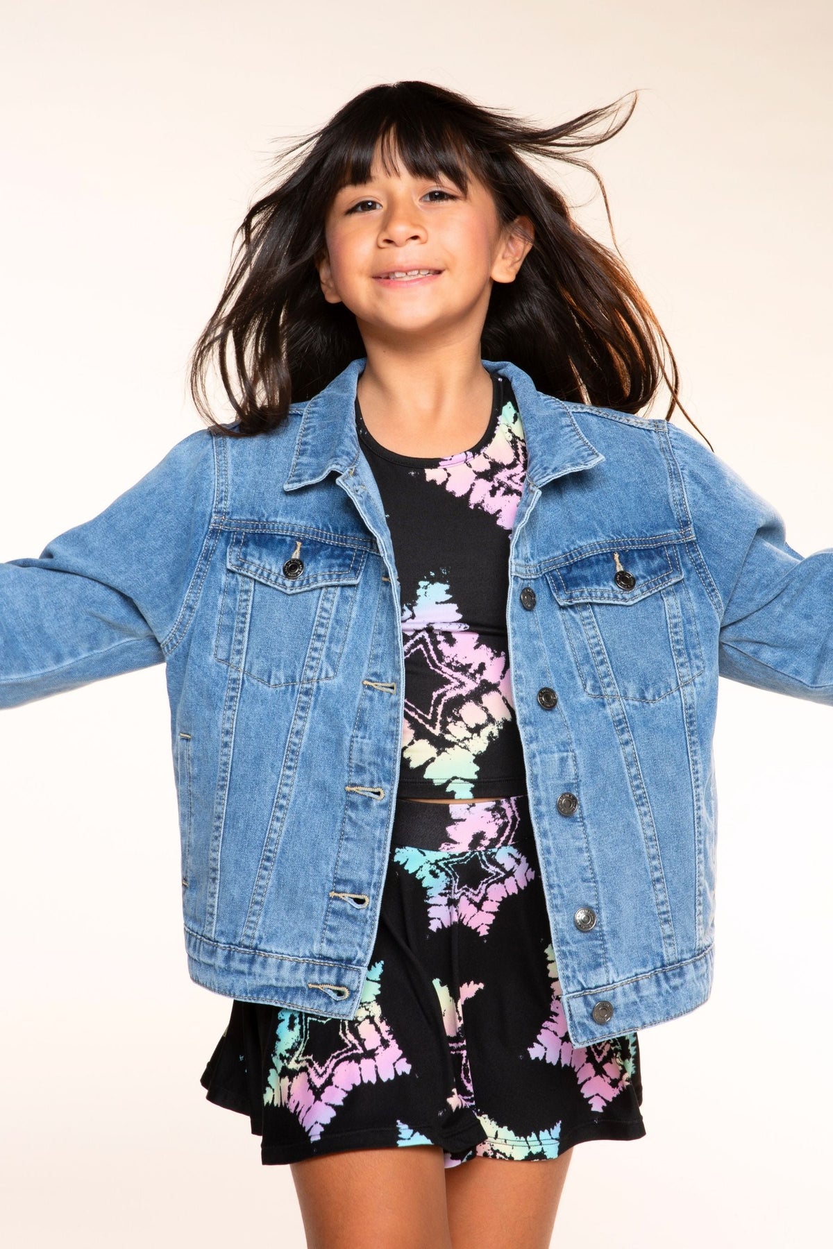 The Perfect Denim Jacket - Medium Blue Wash Pink Floral - NEW!
