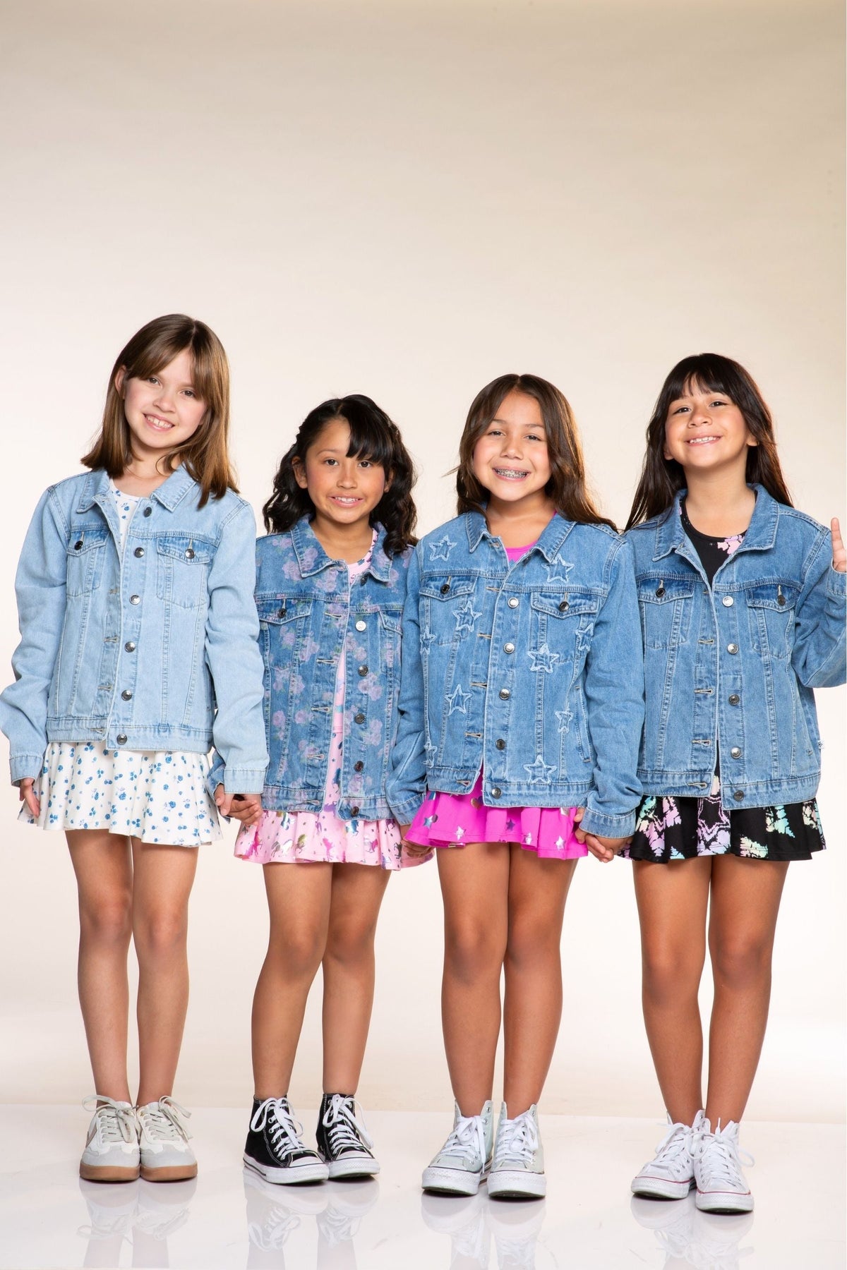 The Perfect Denim Jacket - Medium Blue Wash Pink Floral - NEW!