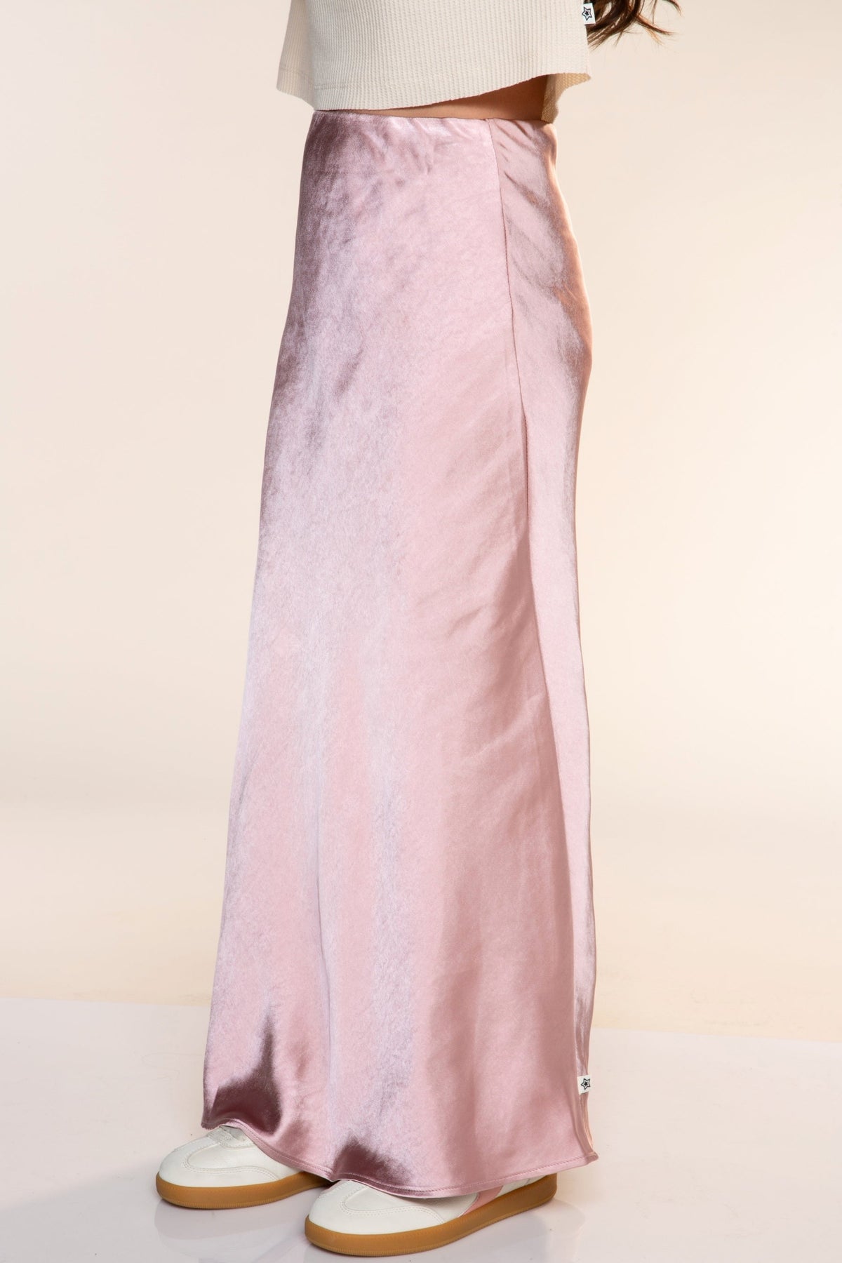 Washed Satin Maxi Skirt - Blue Ice - NEW!