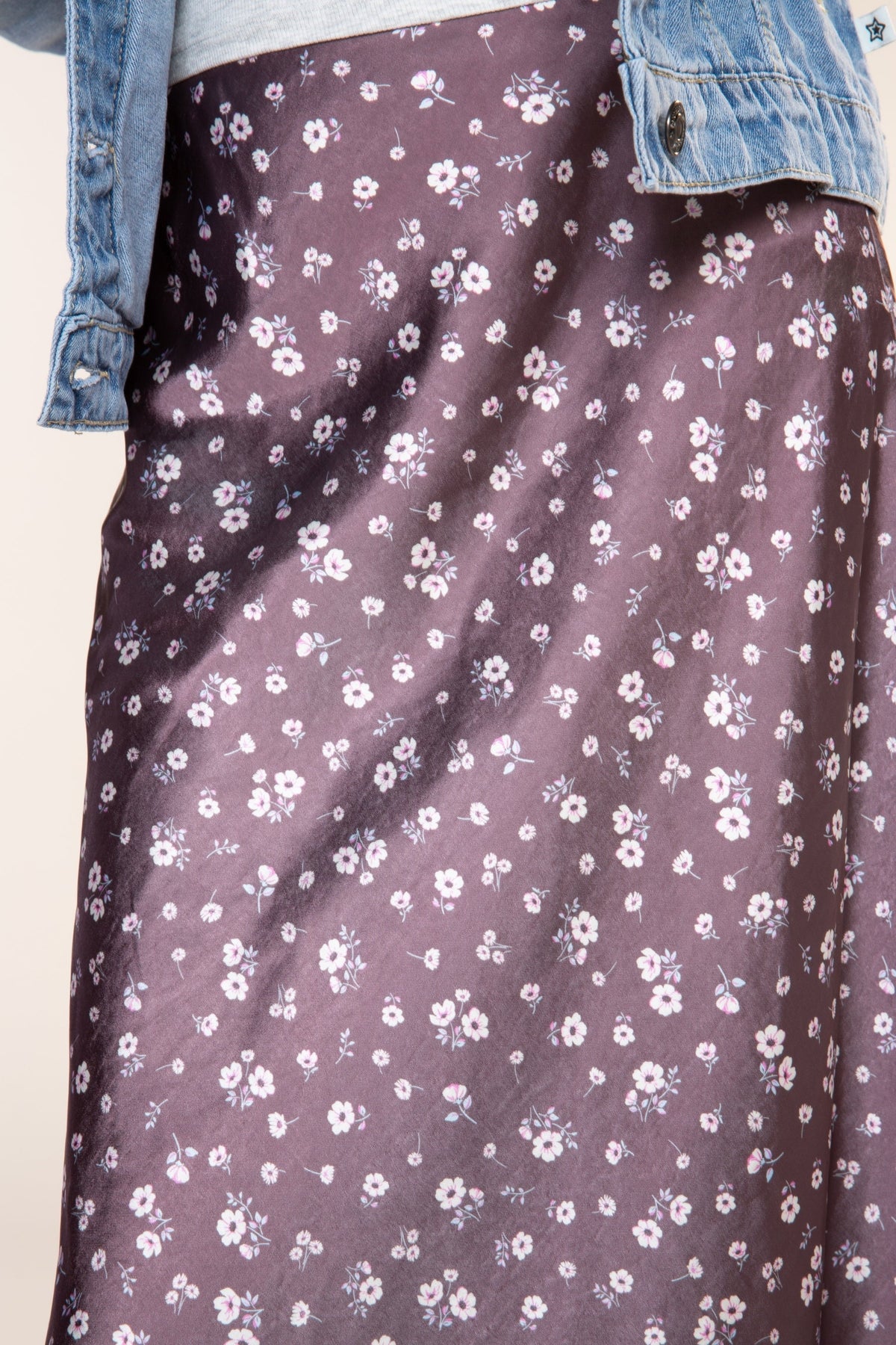 Washed Satin Maxi Skirt - Blue Ice - NEW!