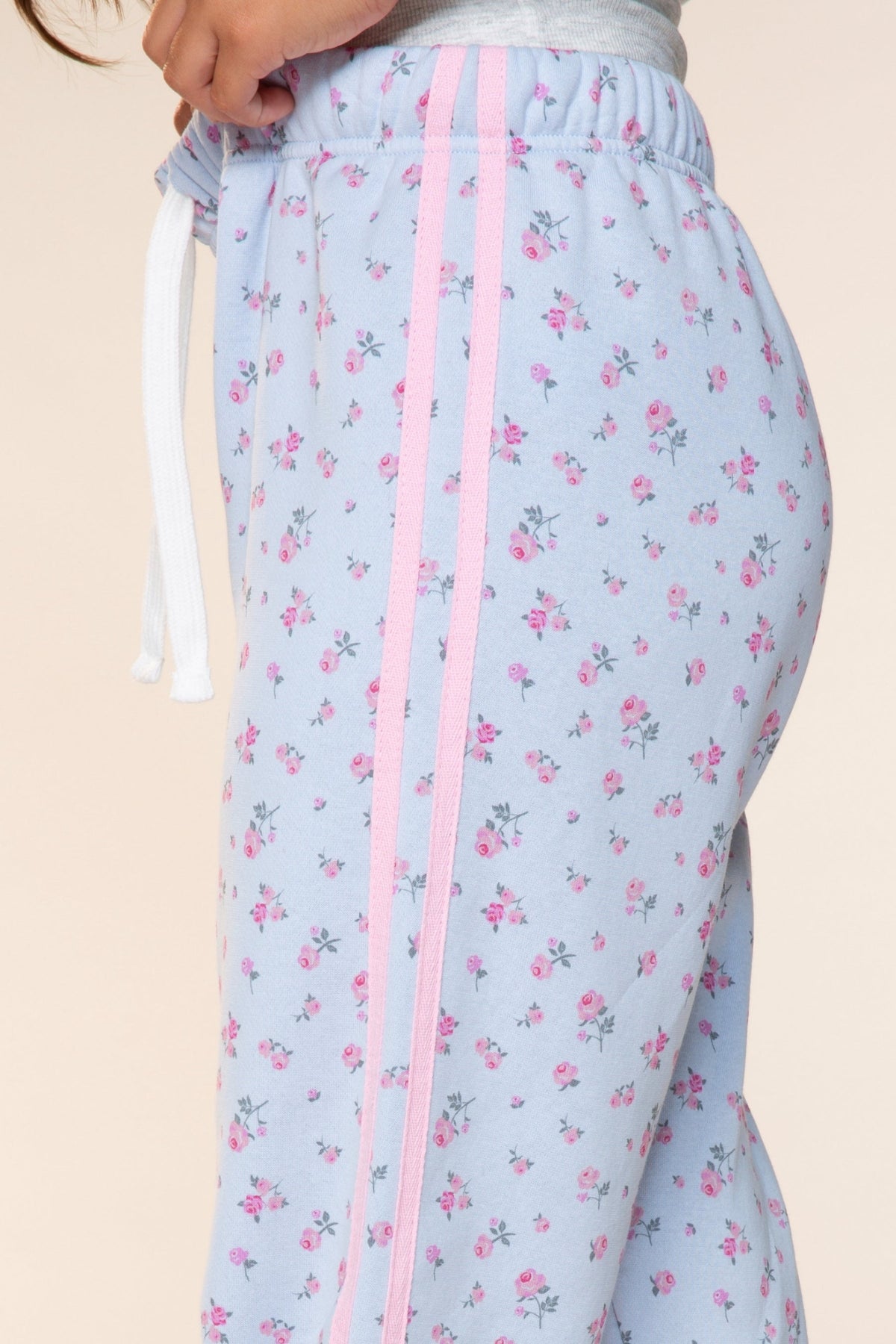 Cloud Soft French Terry Twill Trim Sweatpant - Ice Blue Pink Denim Tie Dye - NEW!
